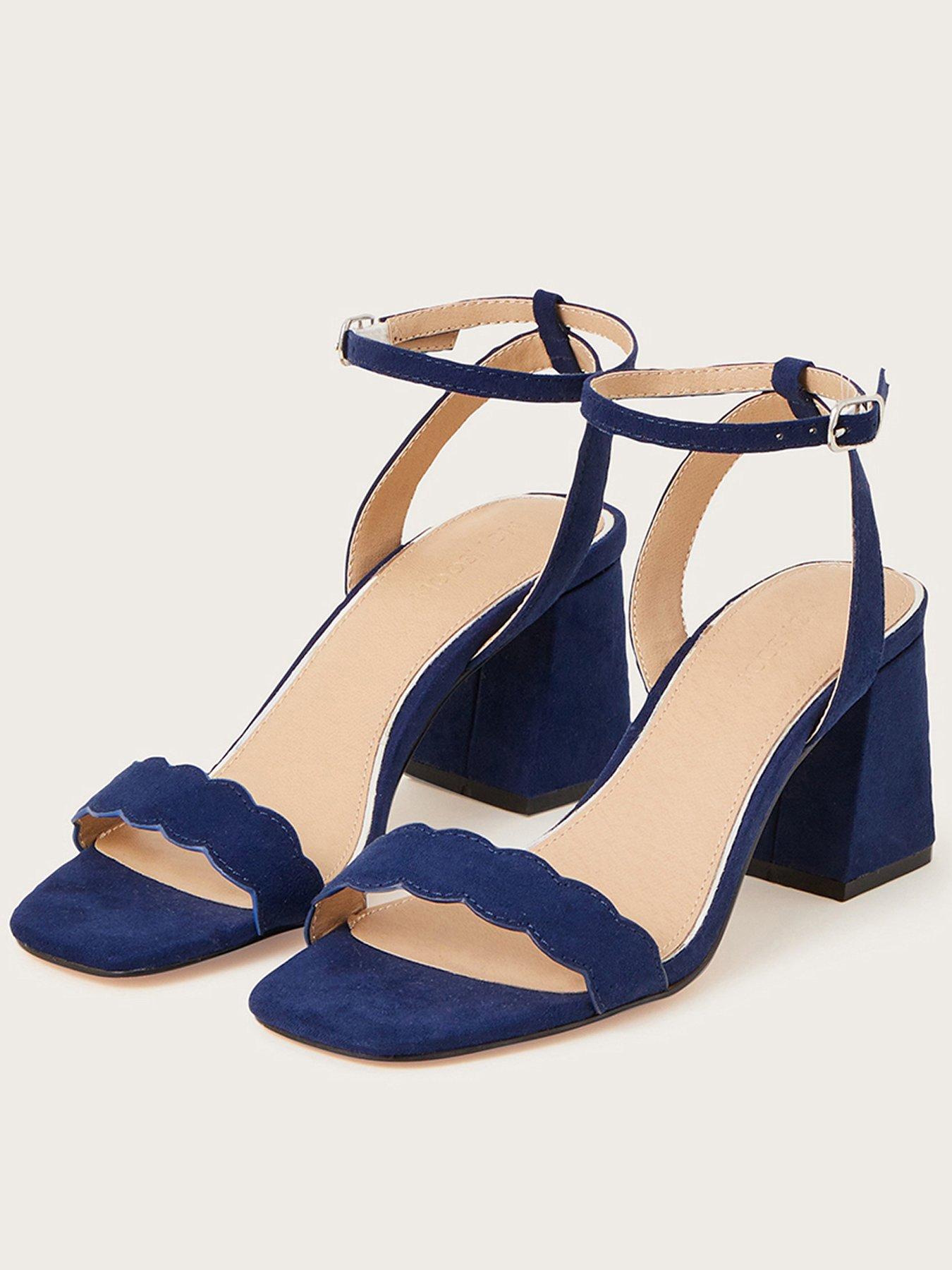 Navy store block heels