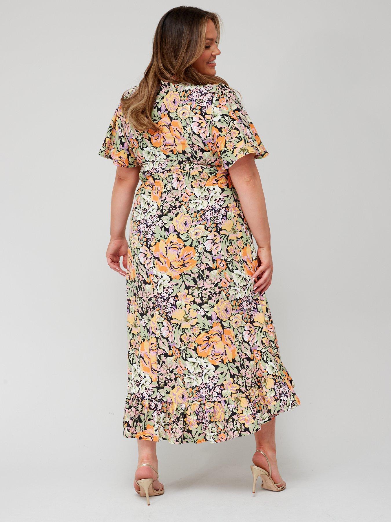 Ax paris curve outlet floral dip back dress