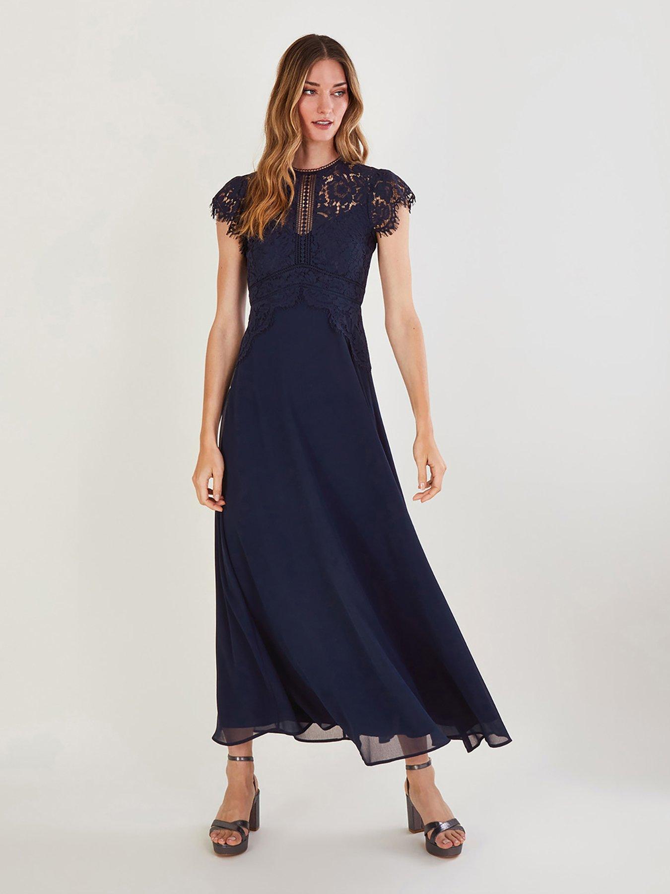 Image 1 of 6 of Monsoon Louise Lace Maxi Bridesmaid Dress