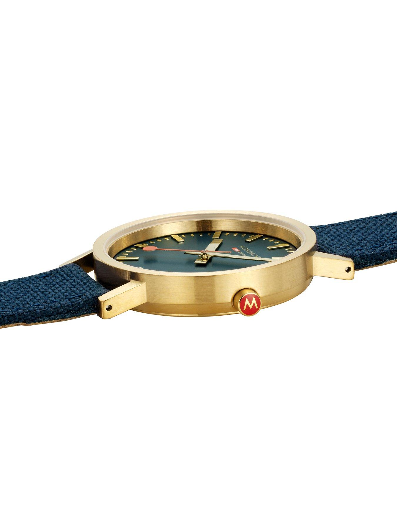 mondaine-classic-golden-36mm-case-deep-ocean-blue-watchdetail