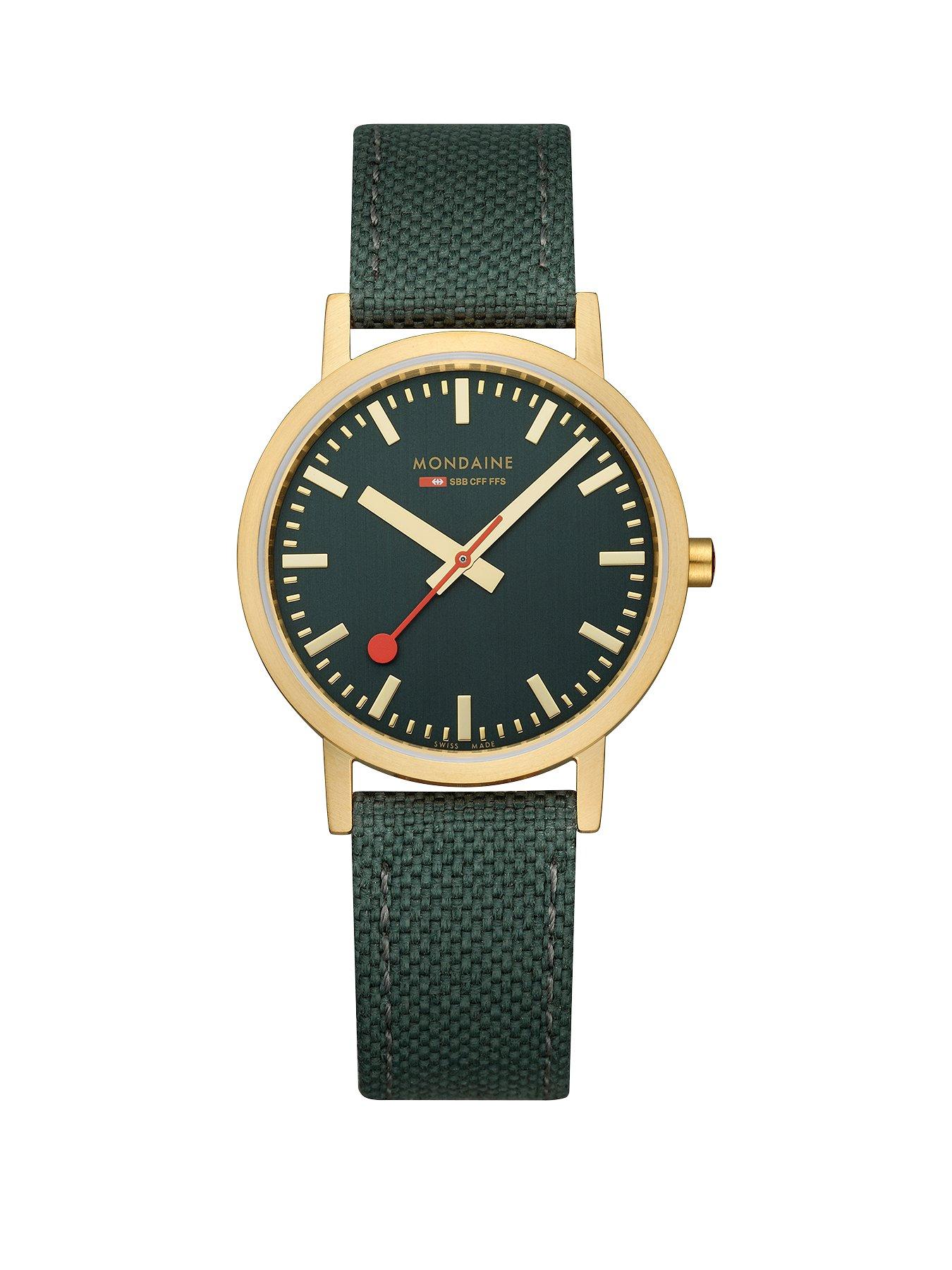 mondaine-classic-golden-36mm-case-forest-green-watch