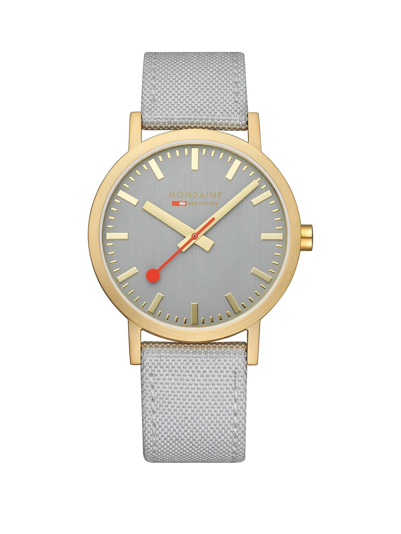 Image 1 of 8 of Mondaine Classic Golden 40mm Case Good Grey Watch