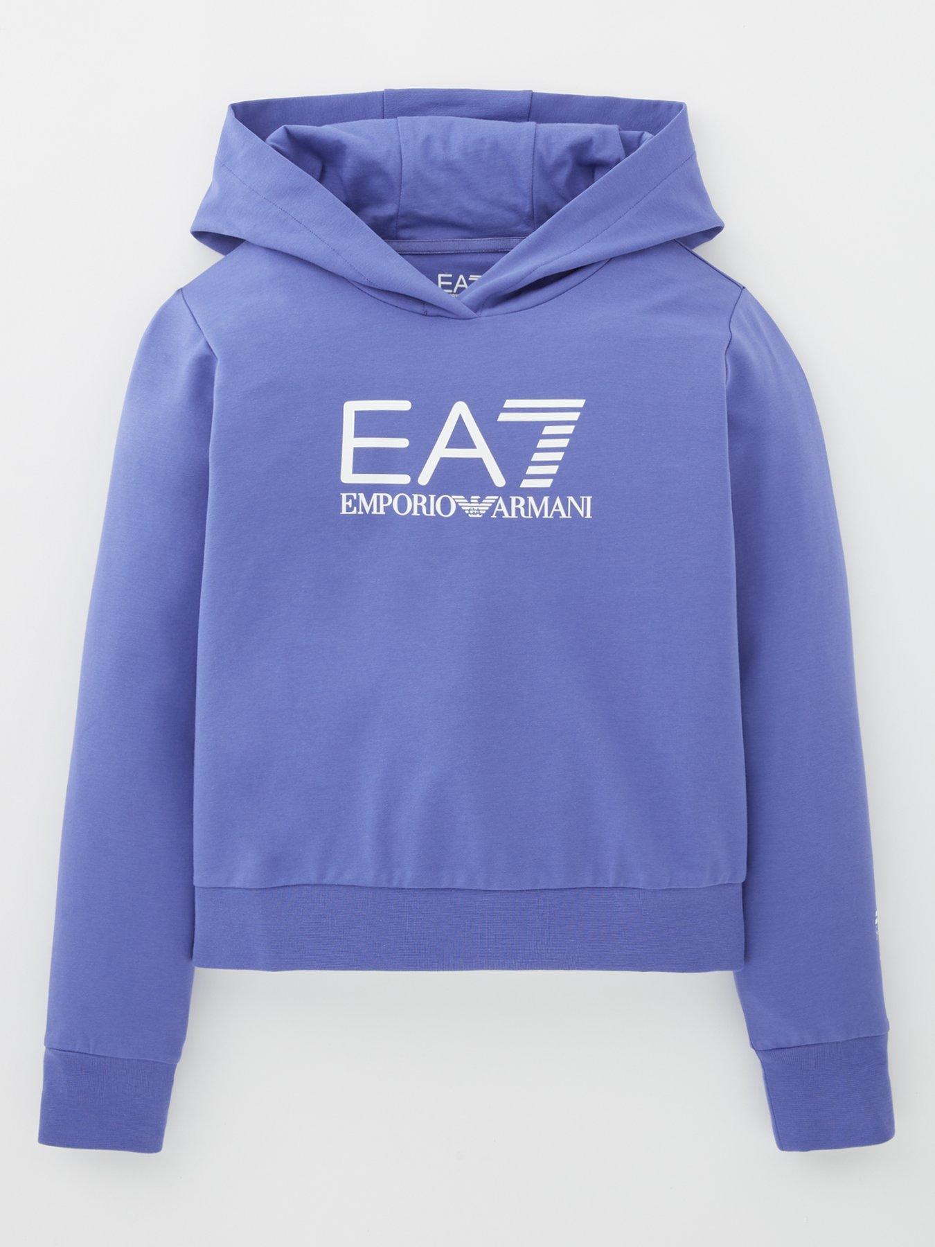 Ea7 blue hoodie sale