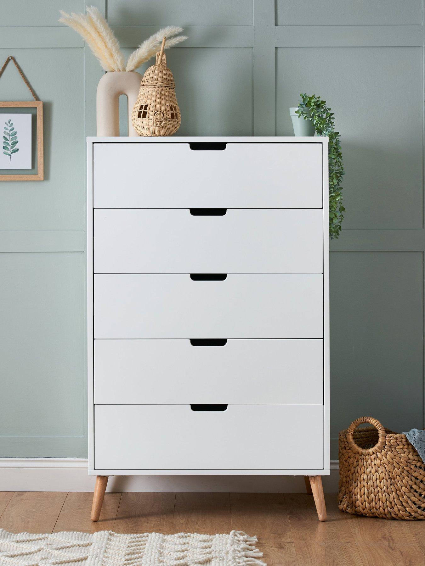 Obaby Maya Tall Boy - White with Natural