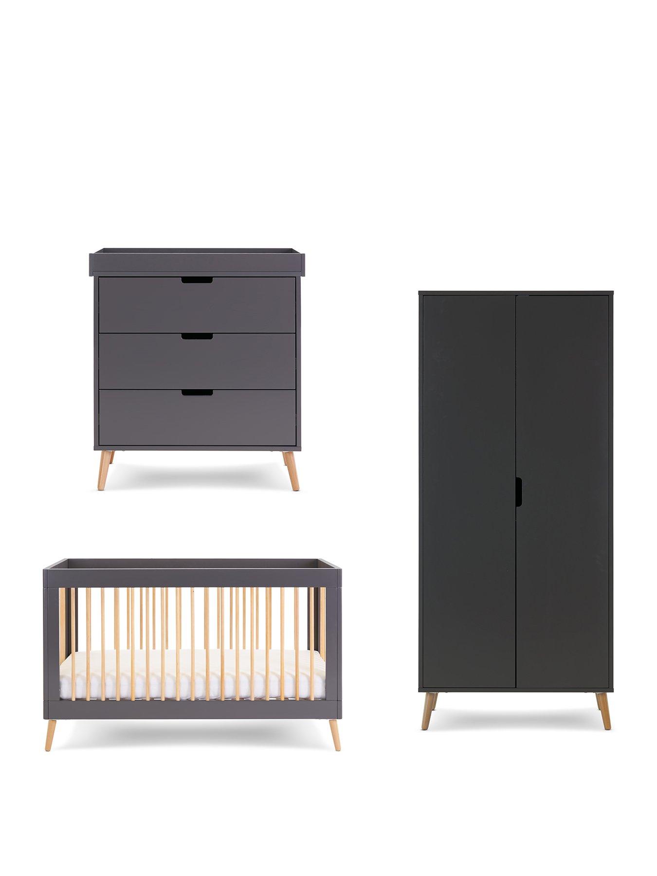Image 2 of 7 of Obaby Maya 3 Piece Room Set - Slate with Natural