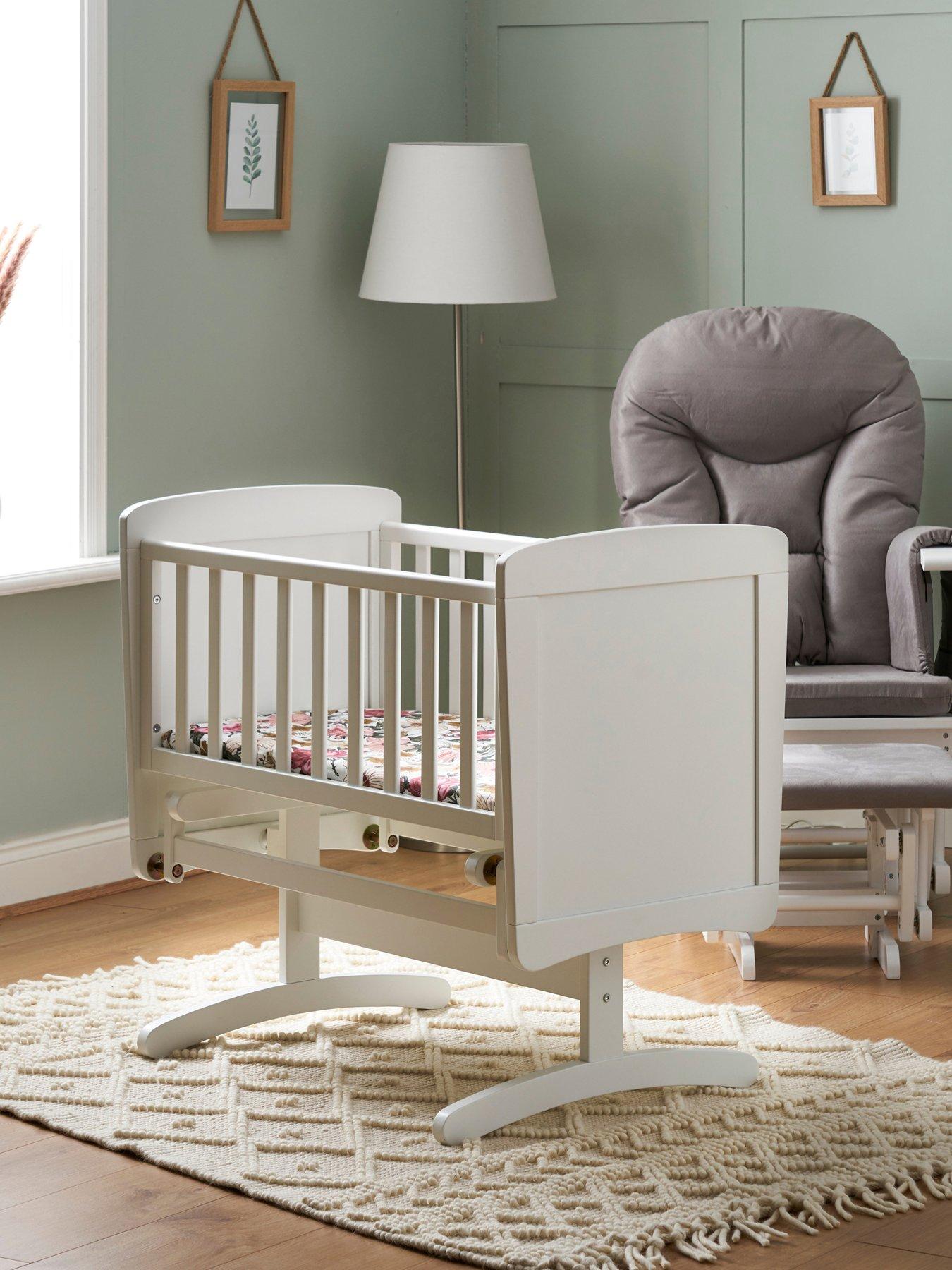 Image 1 of 3 of Obaby Gliding Crib and Mattress - White