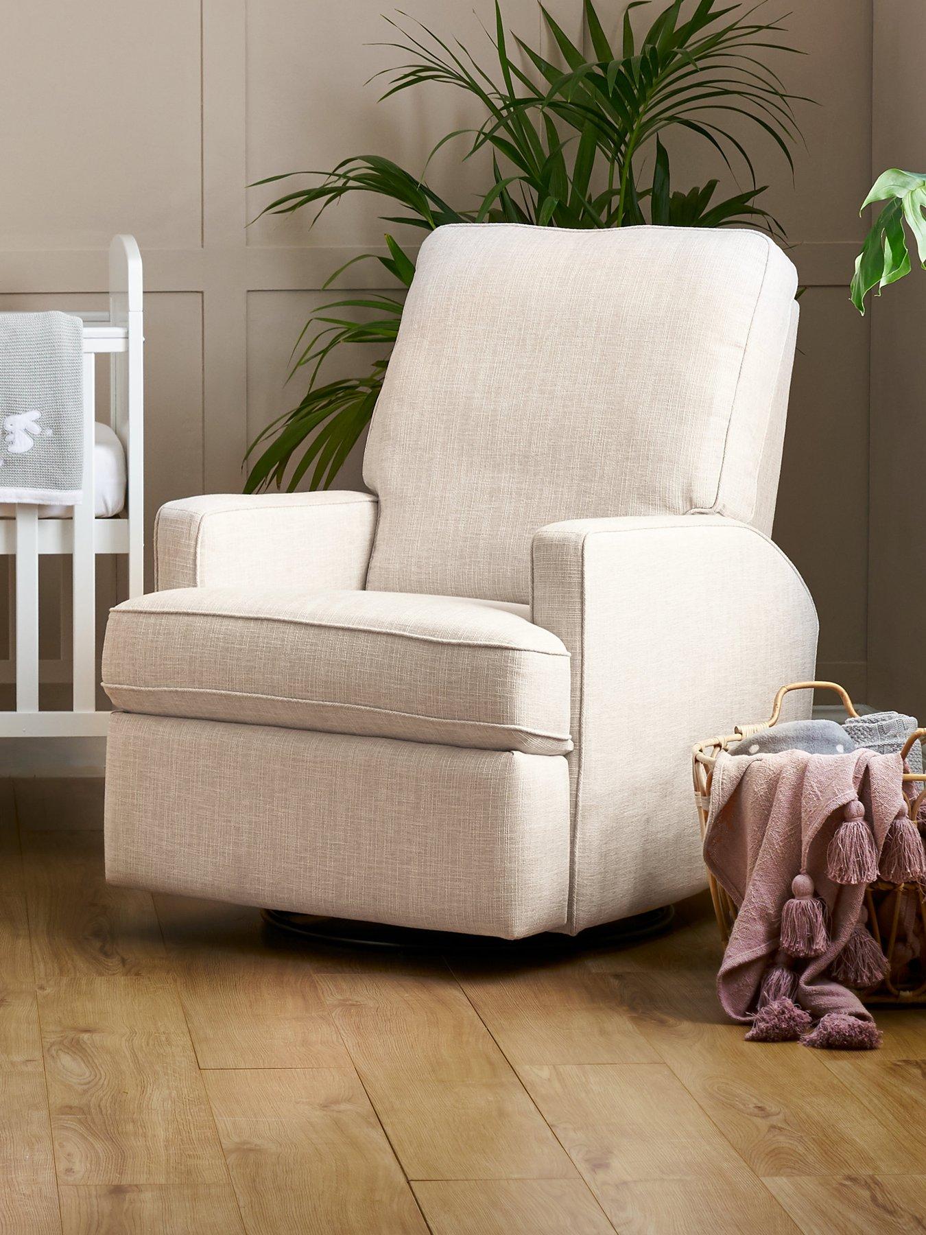 Obaby Madison Swivel Glider Recliner Chair - Oatmeal