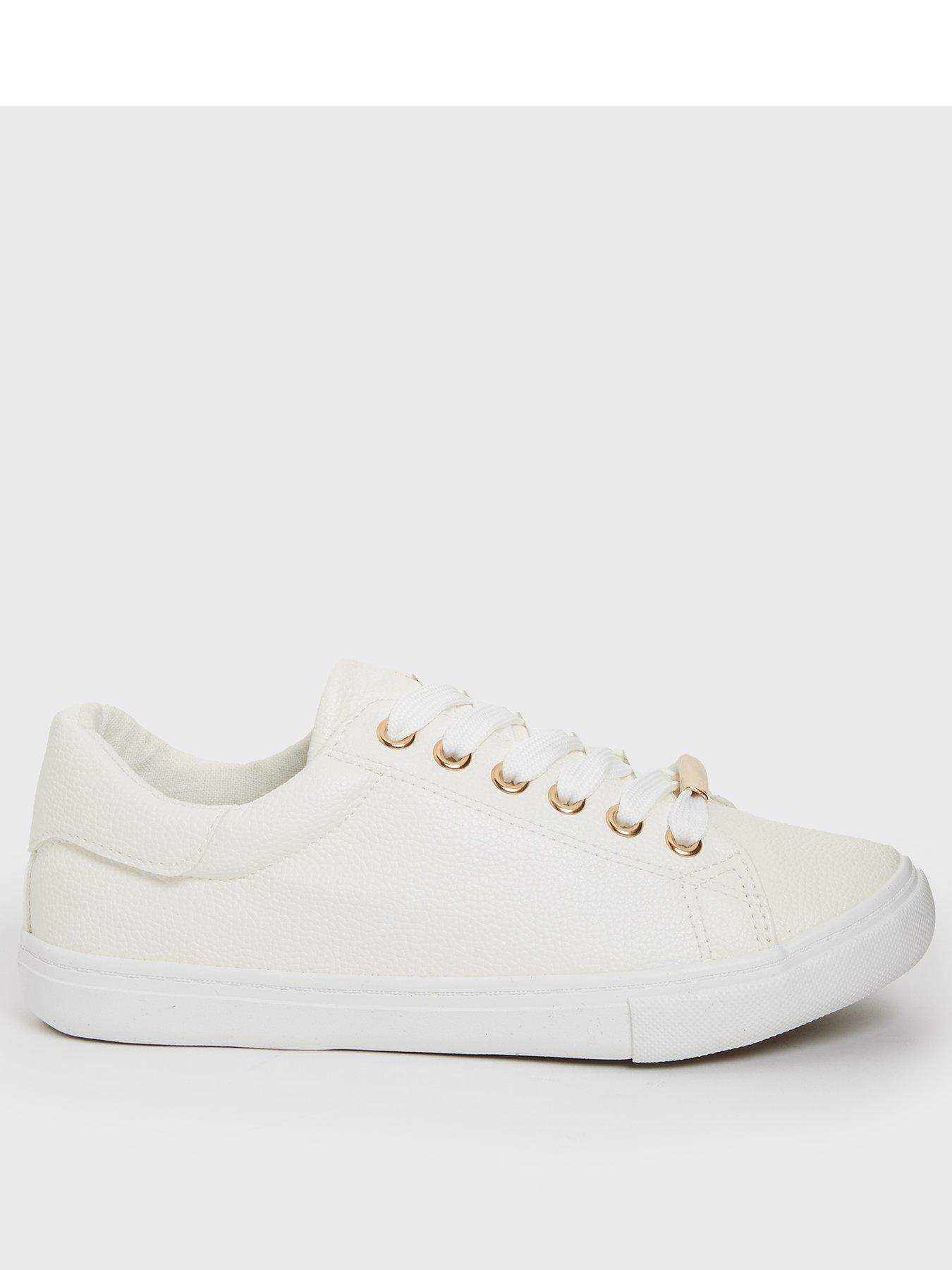 Womens wide clearance fit white trainers