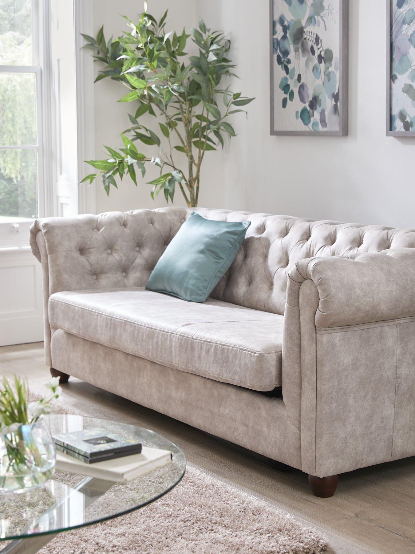 The Very Collection Chester Leather Look 3 Seater Sofa Bed - FSC