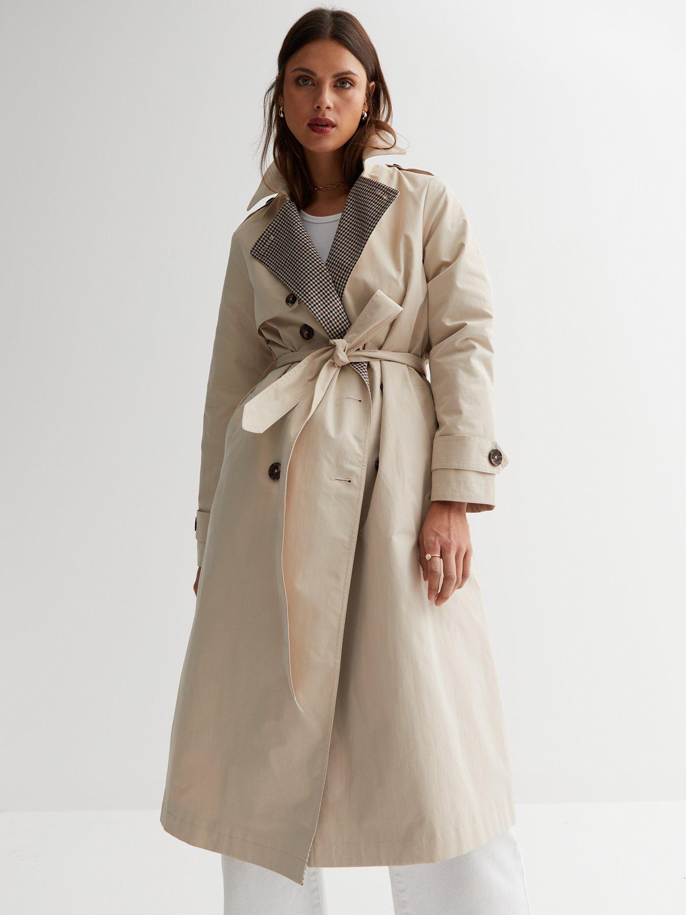 New look petite camel 2024 revere collar longline coat