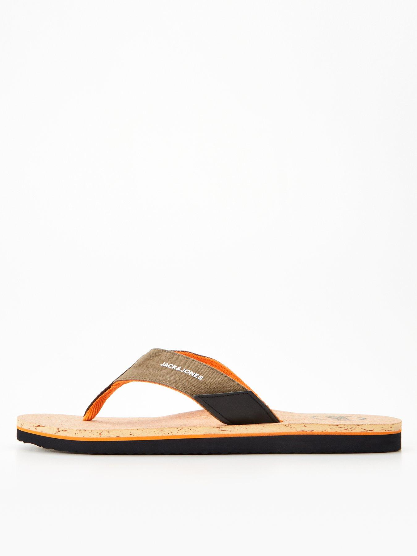 Jack and Jones leather open toe sandal in black - ShopStyle