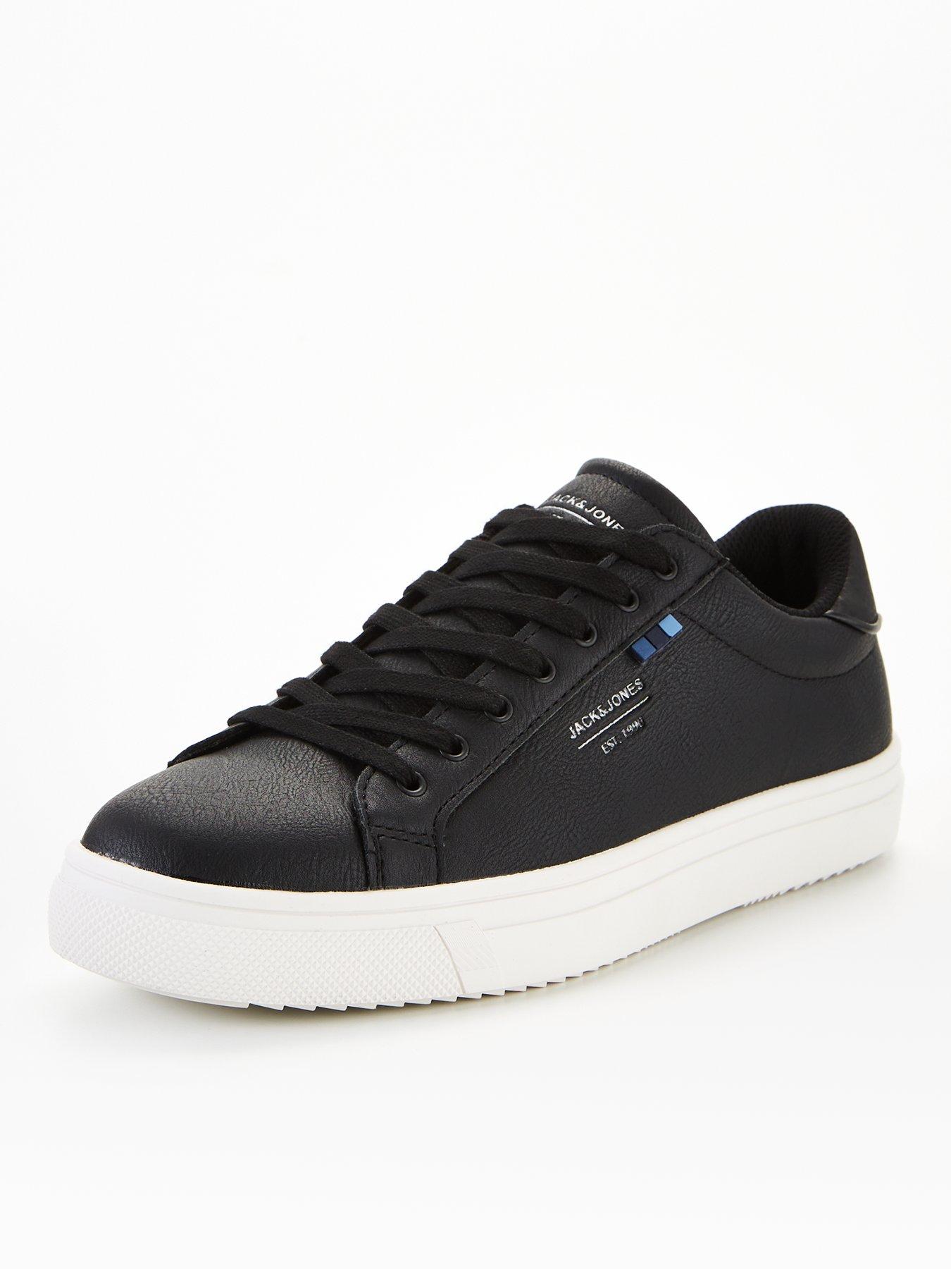 jack-jones-faux-leather-lace-up-trainers-blackstillFront