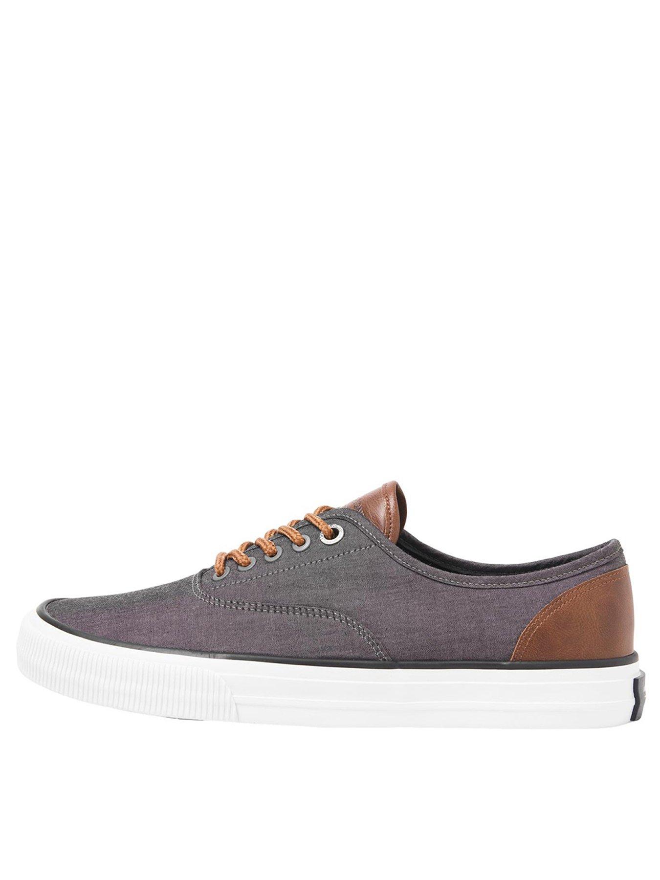 jack-jones-canvas-lace-up-trainers-dark-grey