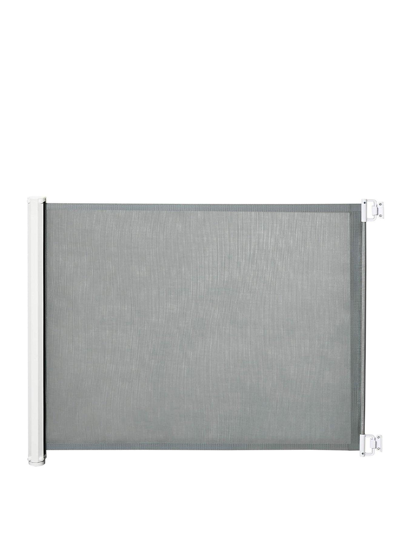 Image of PawHut PawHut Retractable Safety Gate Dog Pet Guard Barrier Folding Protector Home Doorway Room Divider Stair Guard Grey 115L x 82.5H cm