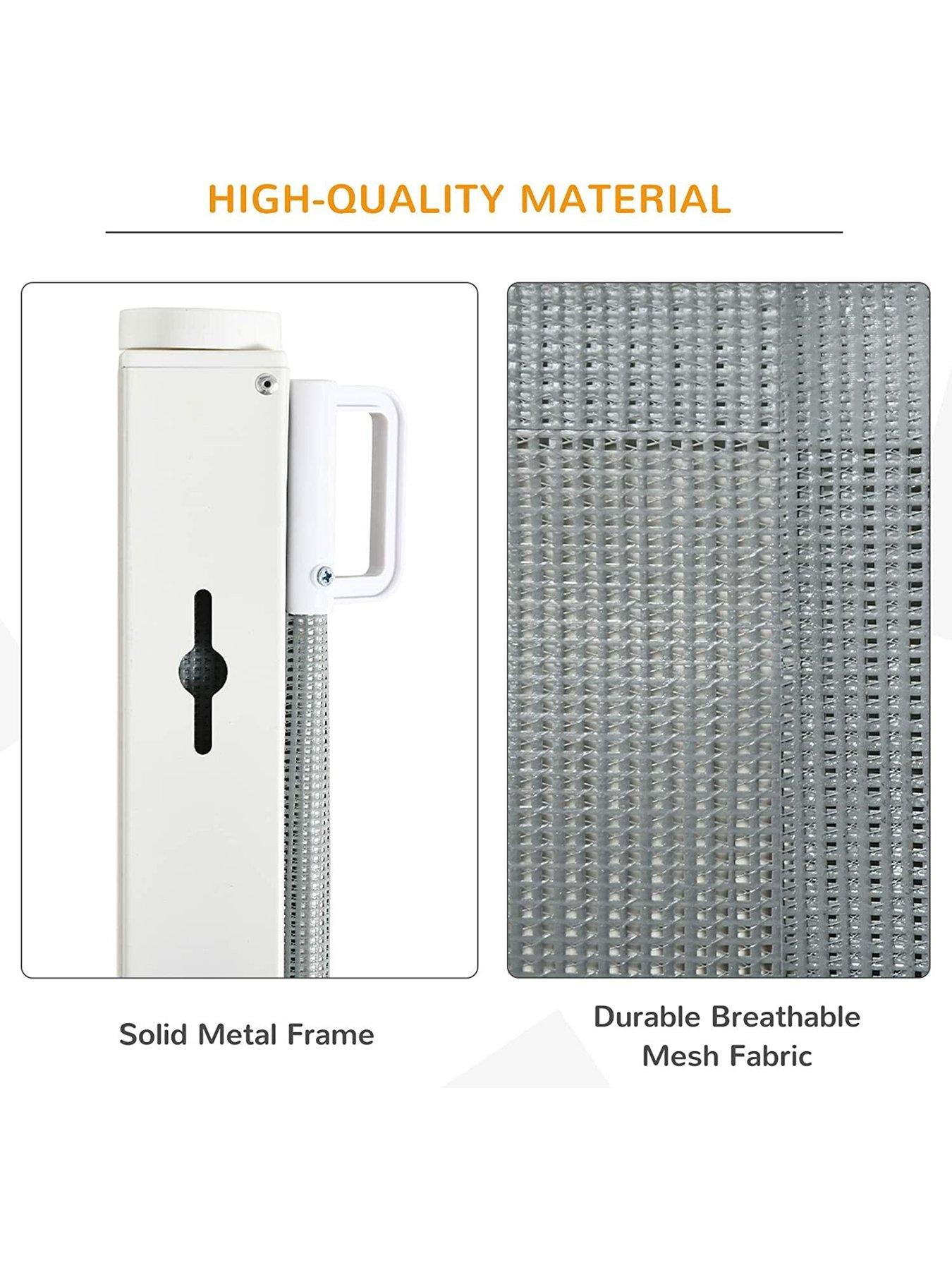 Image 5 of 6 of PawHut PawHut Retractable Safety Gate Dog Pet Guard Barrier Folding Protector Home Doorway Room Divider Stair Guard Grey 115L x 82.5H cm