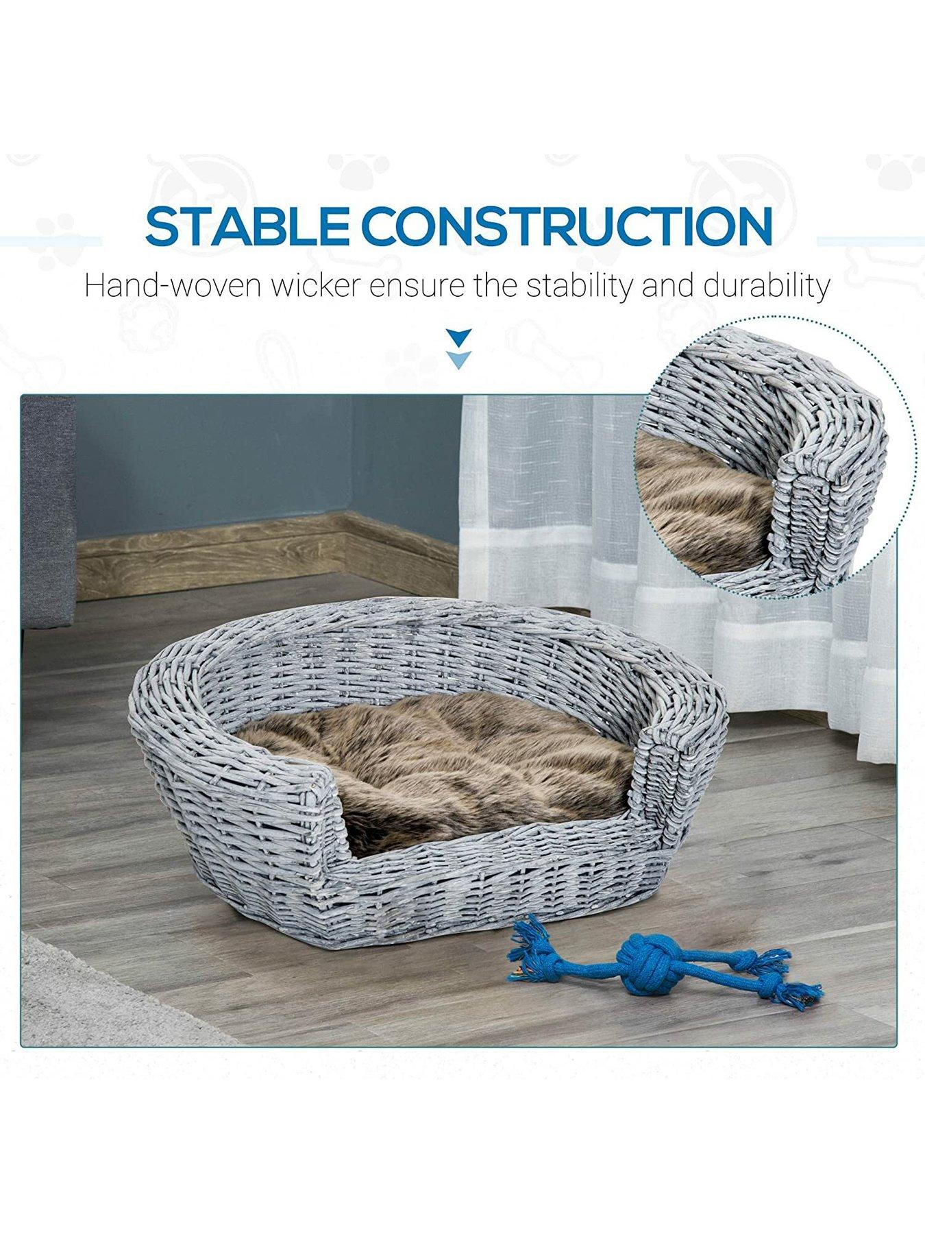 PawHut PawHut Wicker Pet Bed Willow Dog Cat Sofa Couch Puppy