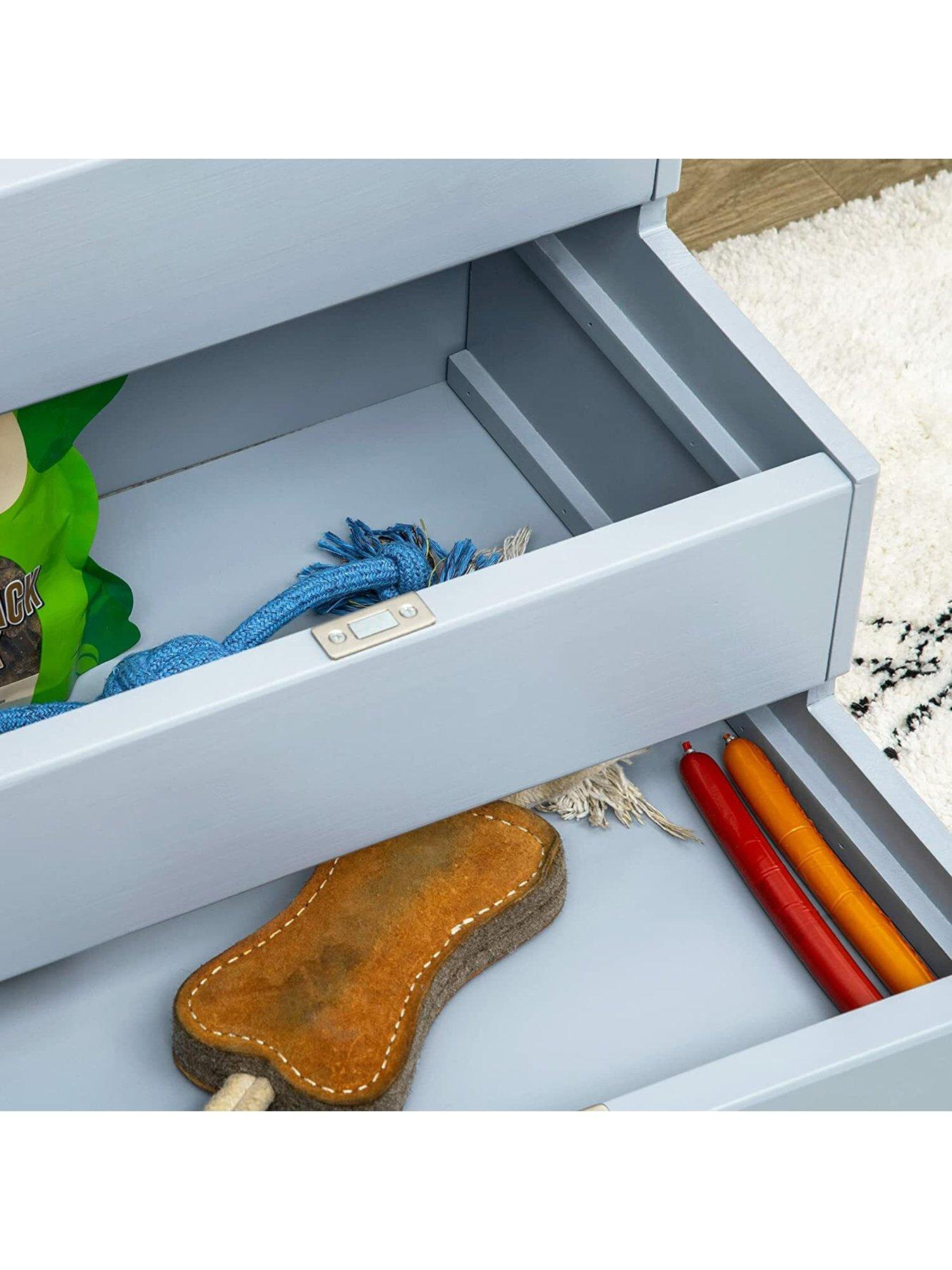 Image 4 of 7 of PawHut PawHut 3 Step Wooden Pet Stairs Steps Dog Stairs Carpet Non Slip Grey
