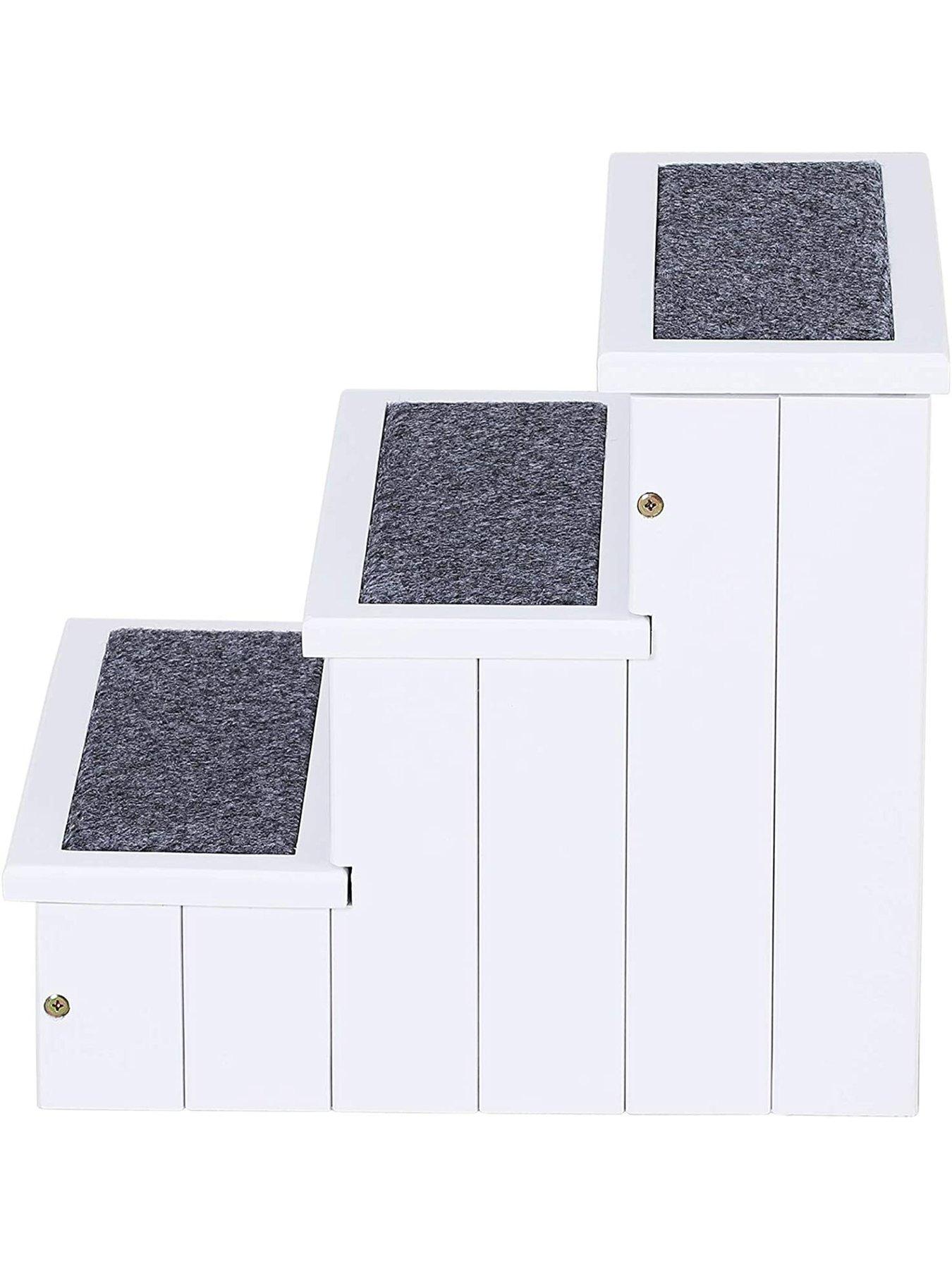 Image 5 of 7 of PawHut PawHut Pet 3-step Stairs Ramp Wood Carpet Non Slip