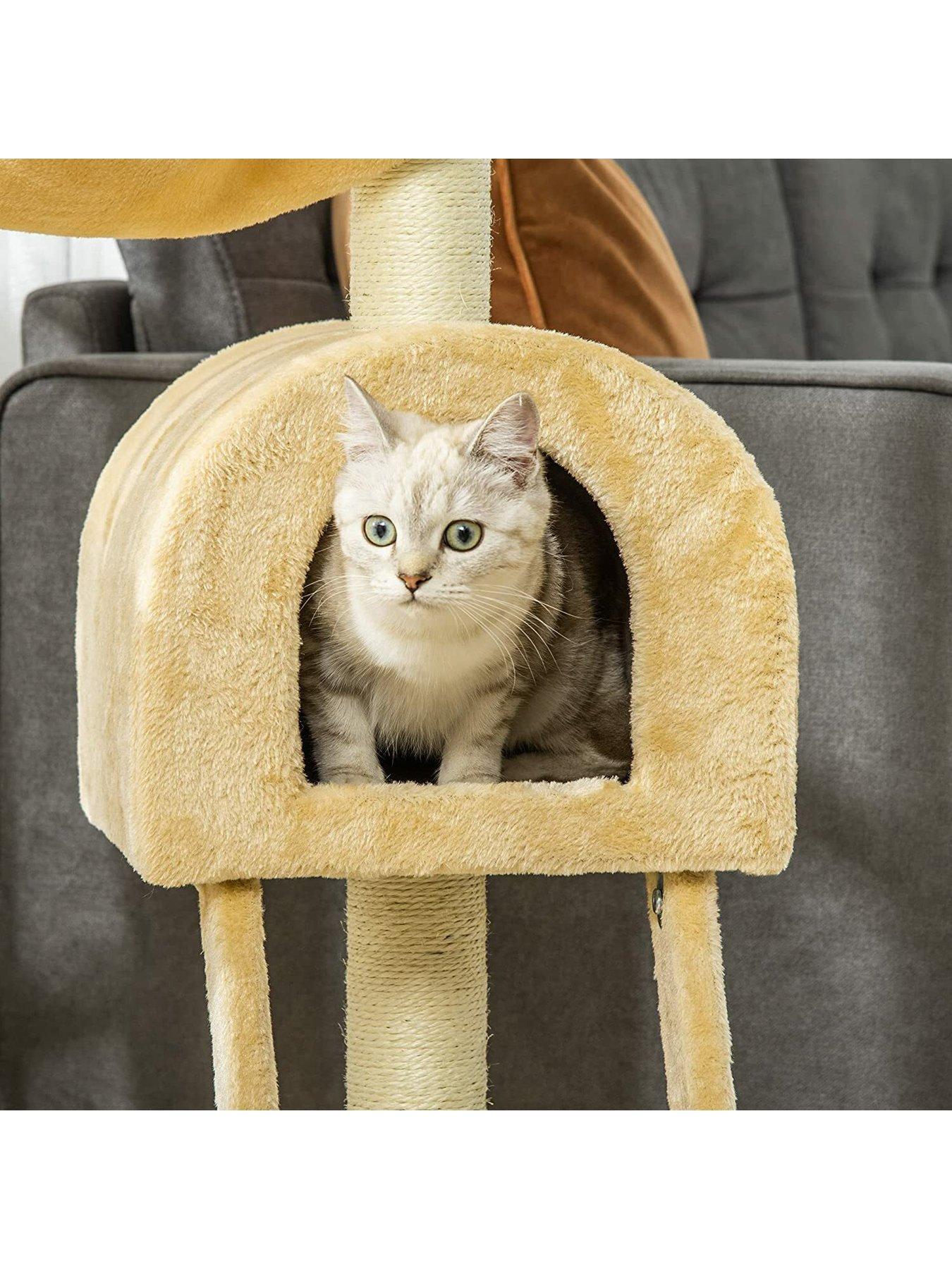 pawhut-pawhut-cat-tree-tower-kitten-activity-center-scratching-post-whammock-condo-bed-basketback