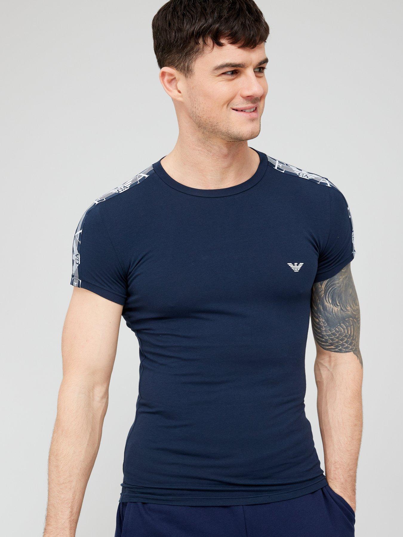 Emporio Armani Bodywear Bodywear Small Chest Logo Lounge T-Shirt - Navy