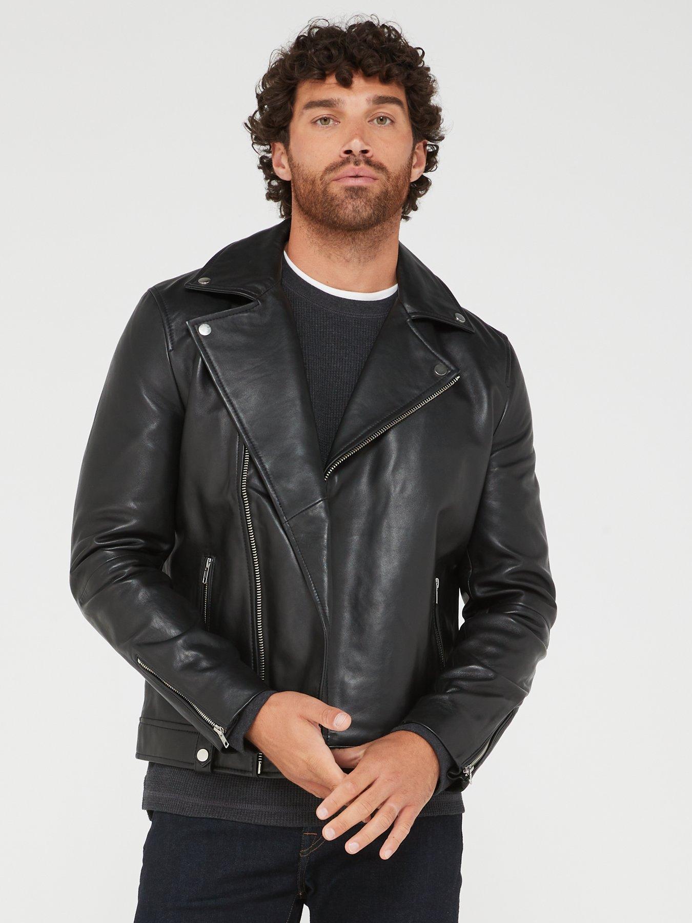 Mens leather shop moto jacket