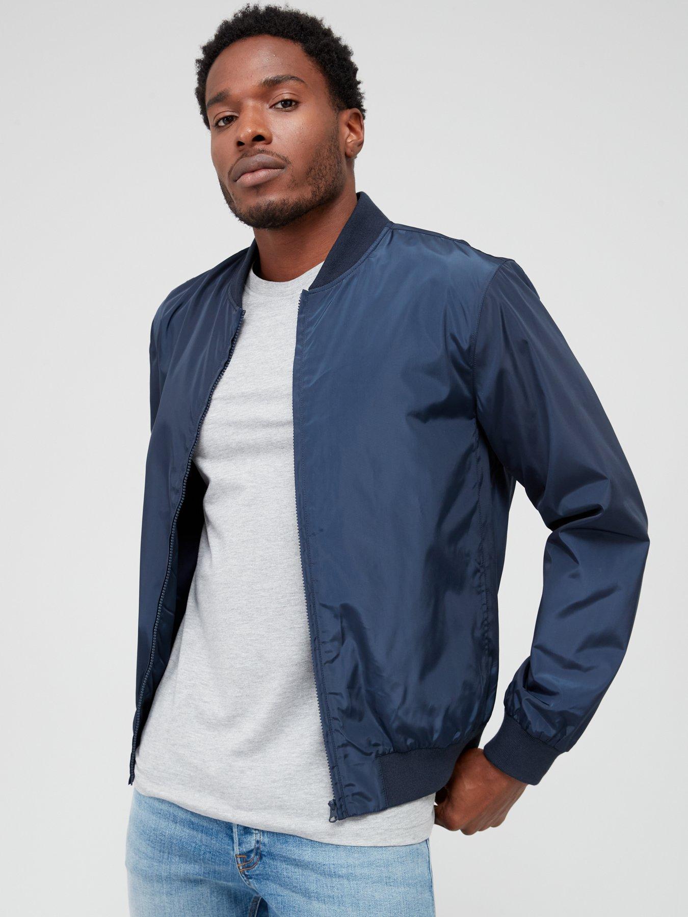 Blue grey bomber jacket sale