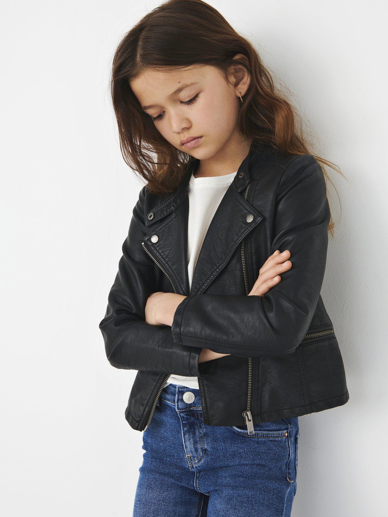 Childrens leather clearance biker jackets