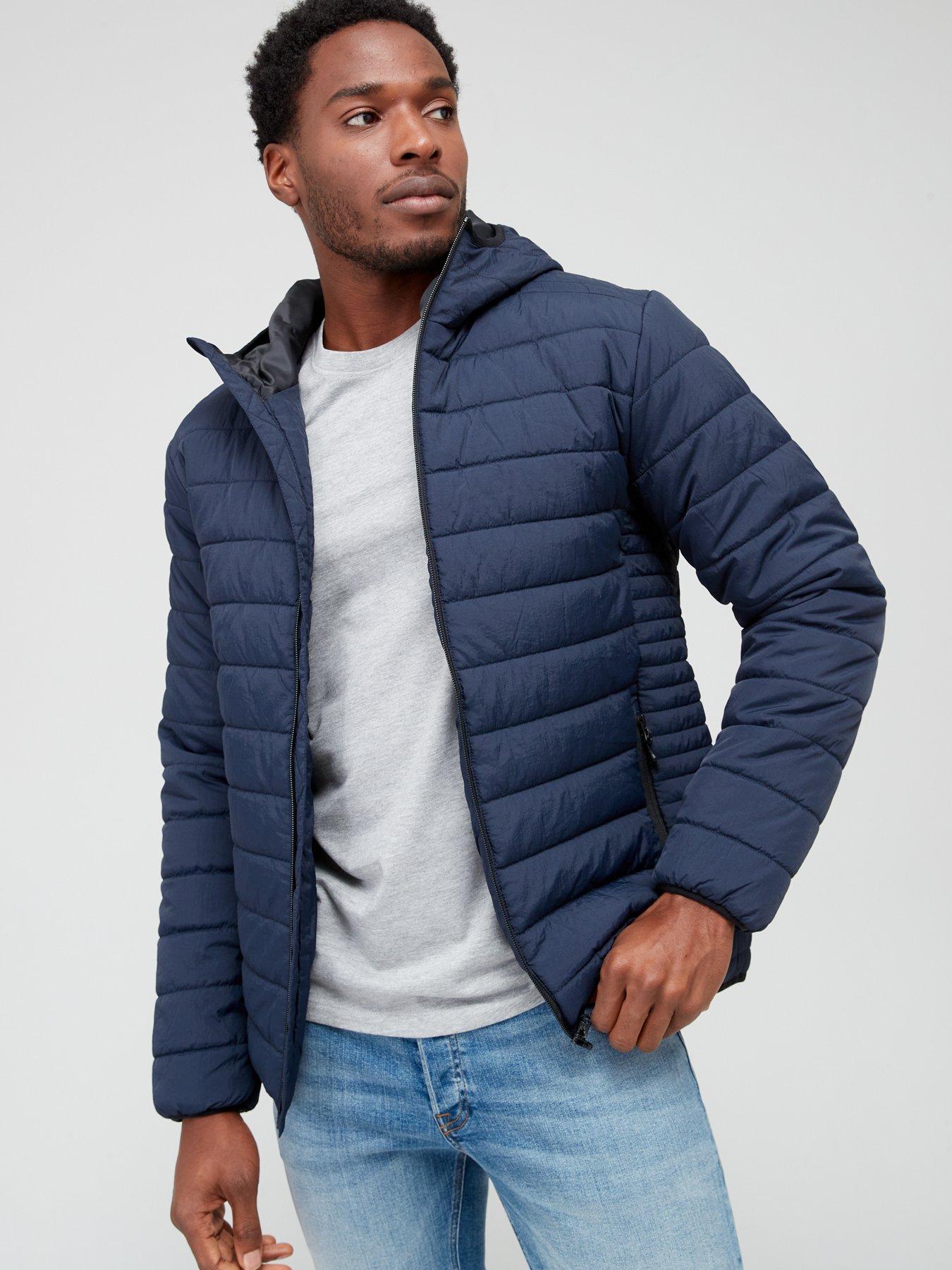 Navy lightweight cheap puffer jacket