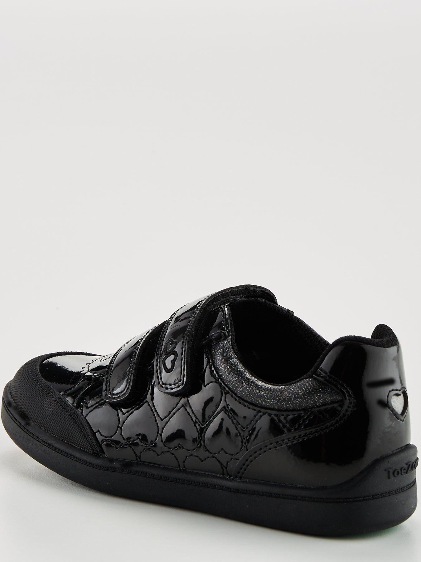 Image 2 of 6 of V by Very ToeZone Girls Leather Heart Strap Trainers - Black