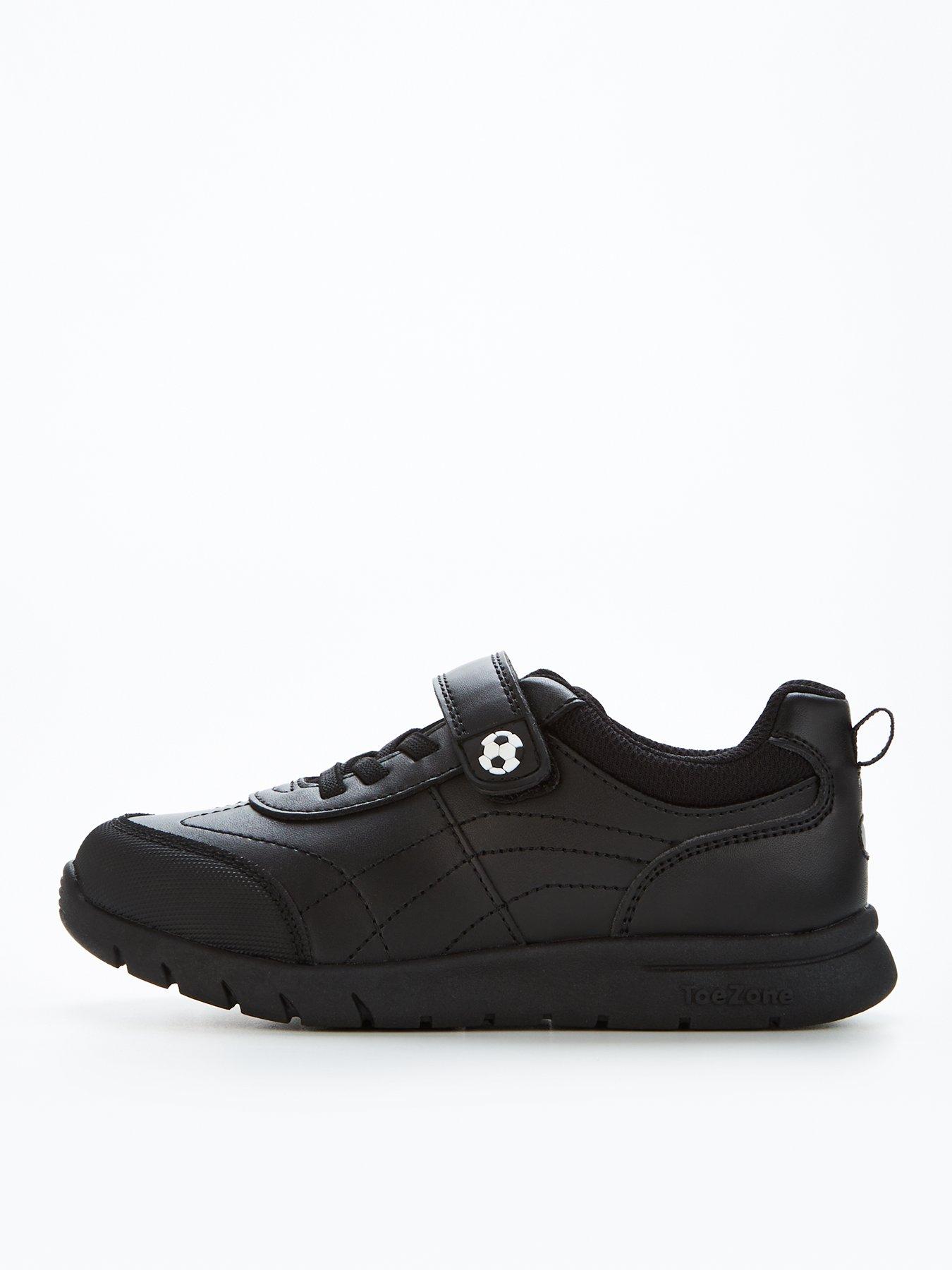 Image 1 of 6 of The Very Collection Boys ToeZone&nbsp;Leather Football Strap Trainers - Black