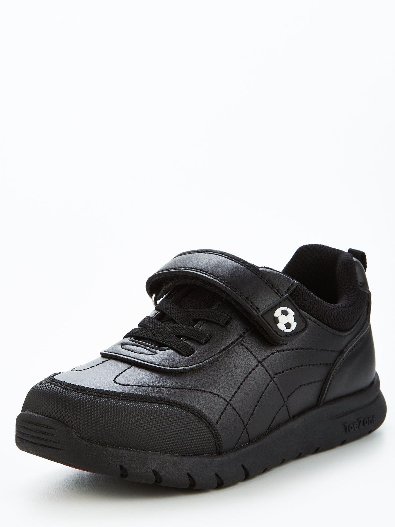 Image 2 of 6 of The Very Collection Boys ToeZone&nbsp;Leather Football Strap Trainers - Black