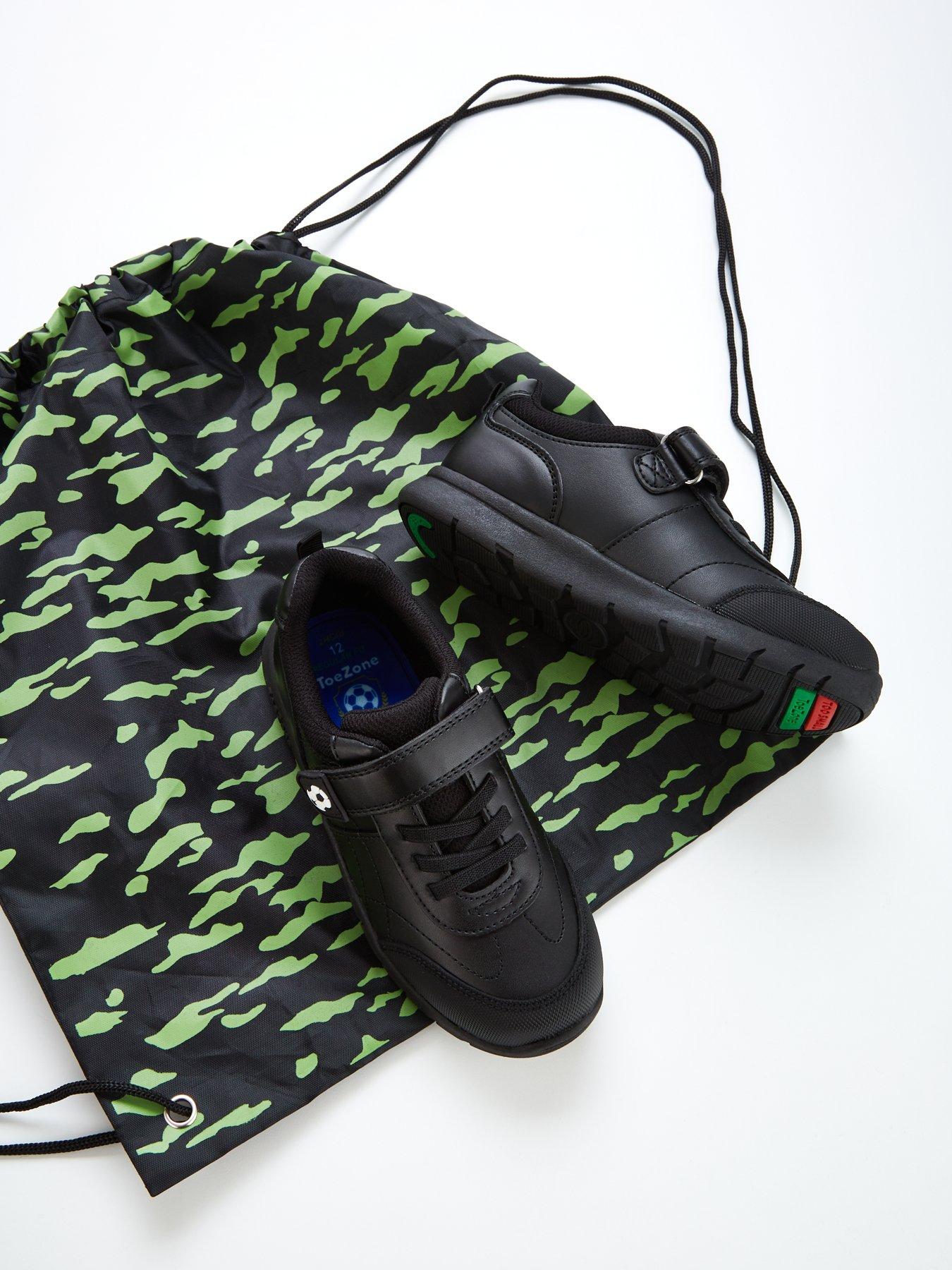 Image 6 of 6 of The Very Collection Boys ToeZone&nbsp;Leather Football Strap Trainers - Black