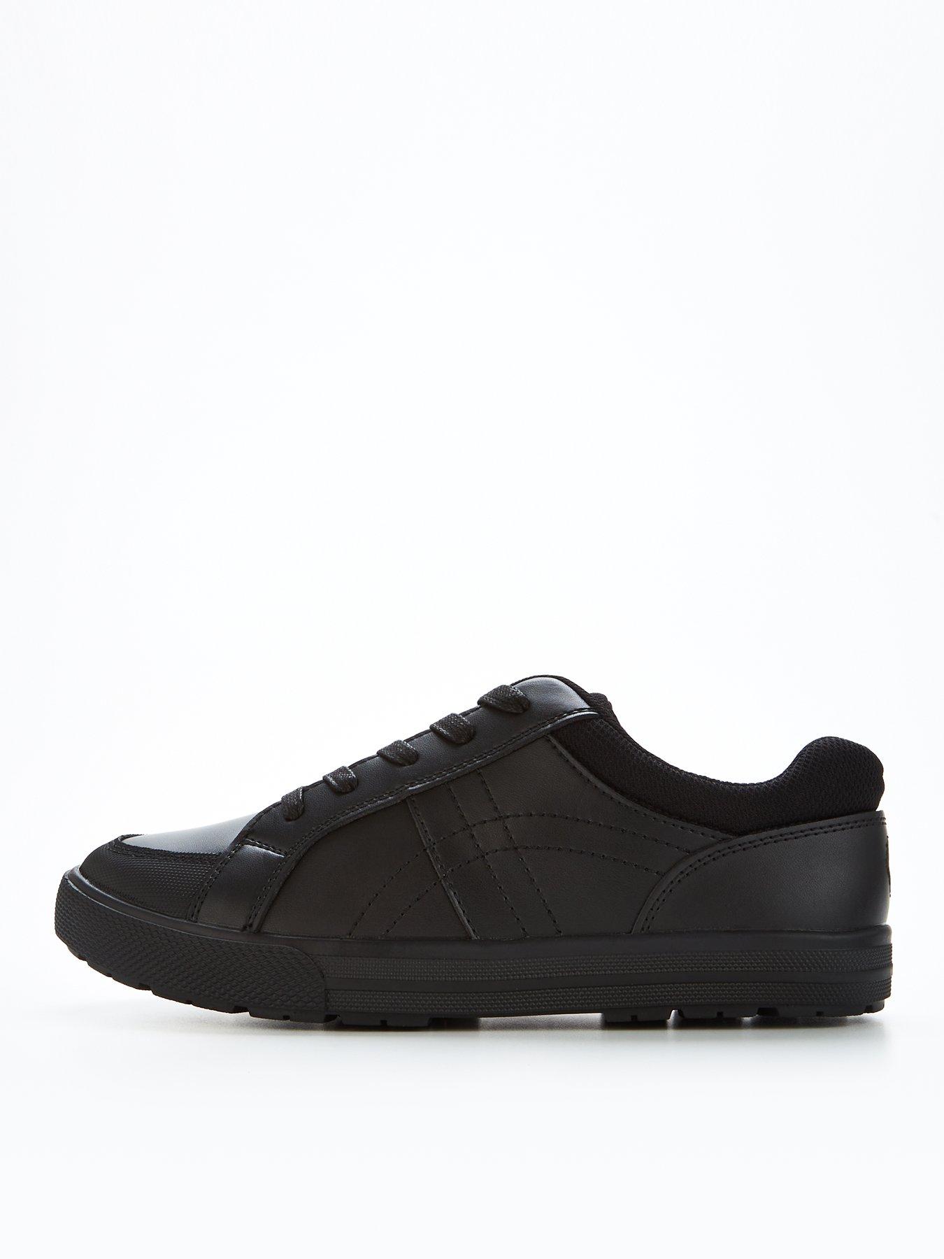 Image 1 of 6 of V by Very Boys Leather Lace Up School Trainers - Black