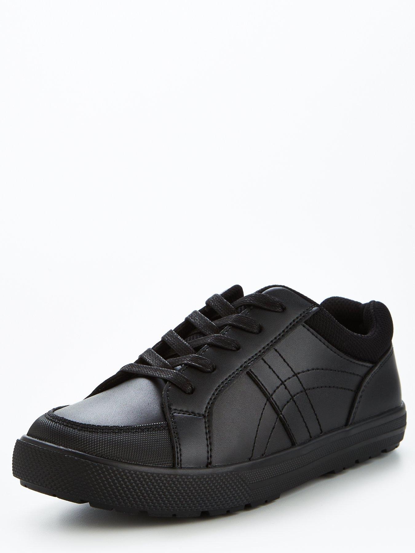 Boys black store leather trainers