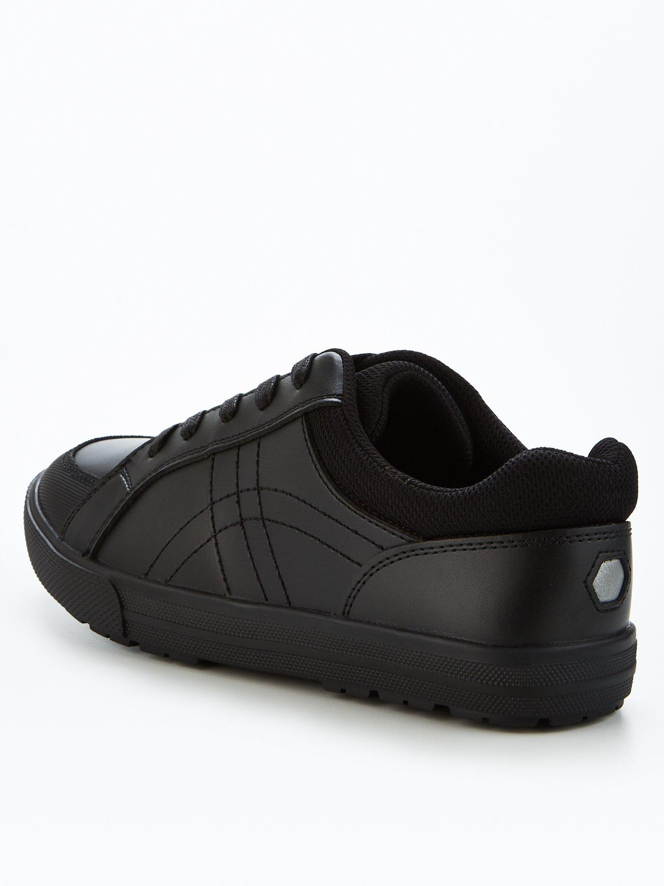 Childrens black leather trainers on sale