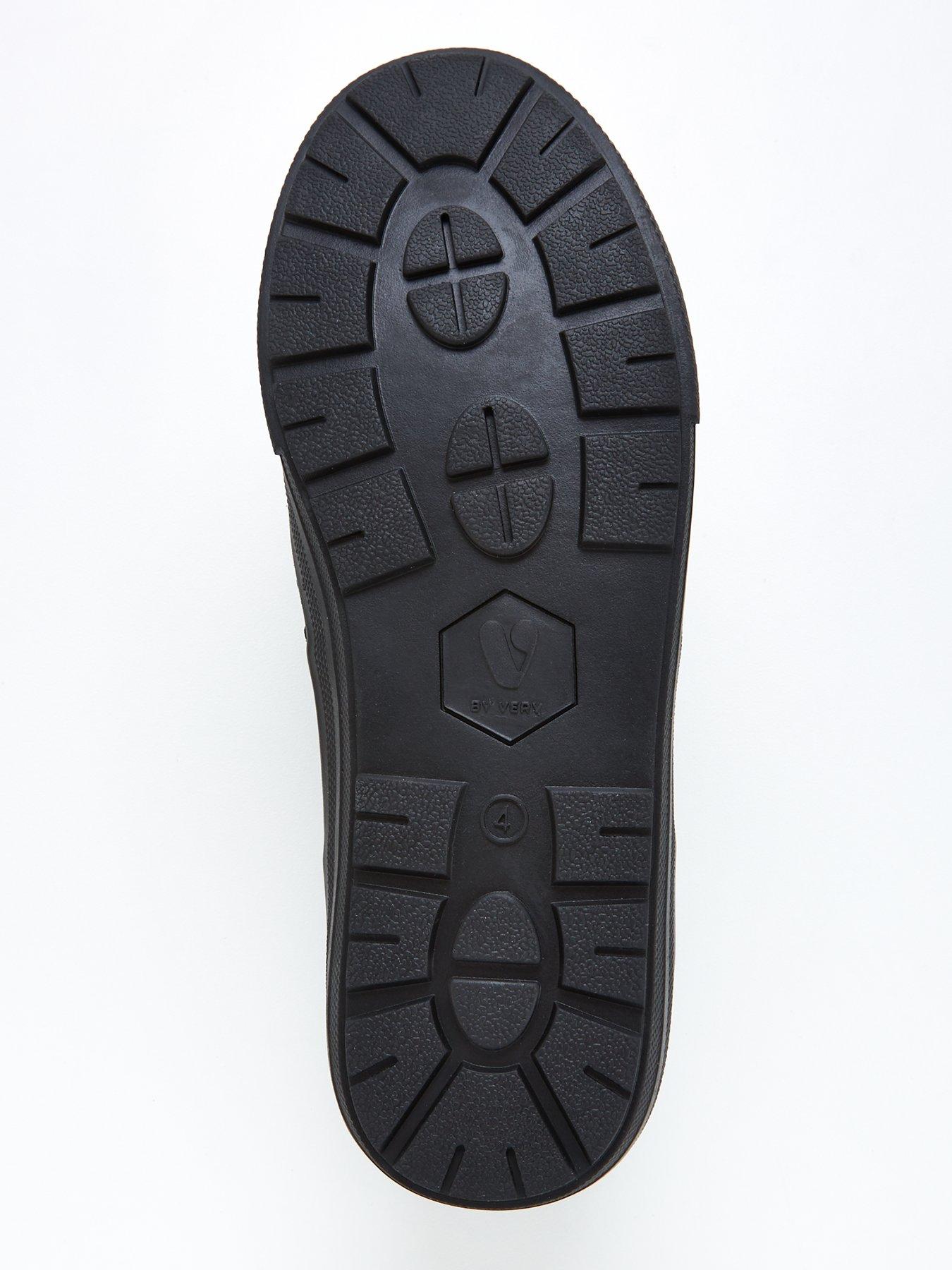Image 5 of 6 of V by Very Boys Leather Lace Up School Trainers - Black