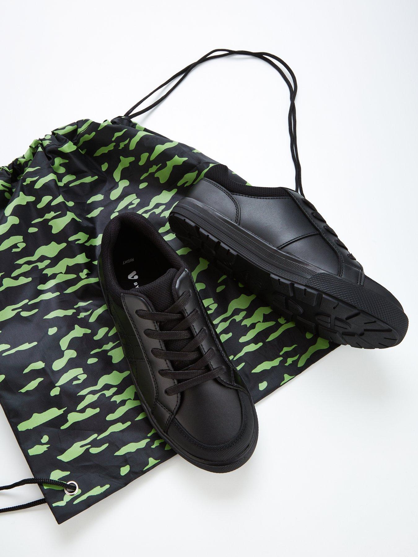 Image 6 of 6 of V by Very Boys Leather Lace Up School Trainers - Black