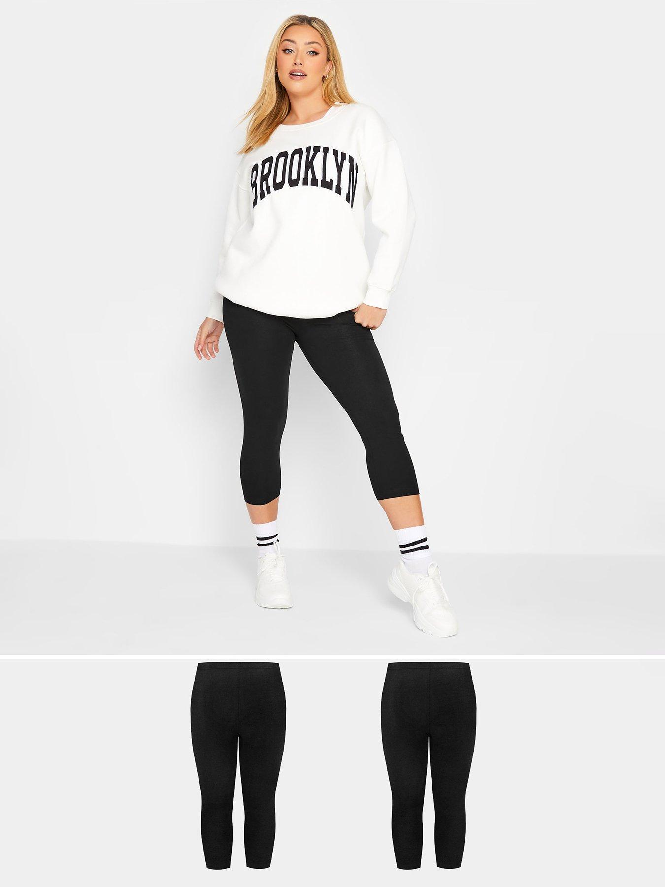 Image 1 of 3 of Yours Crop Legging 2Pk - Black