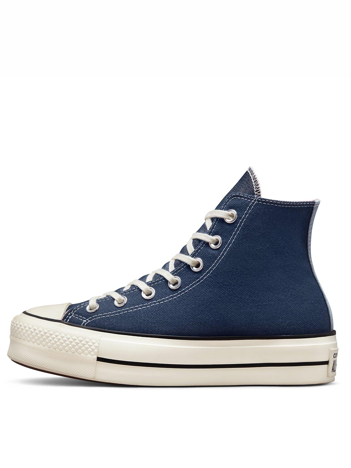 Navy blue high store top chuck taylors