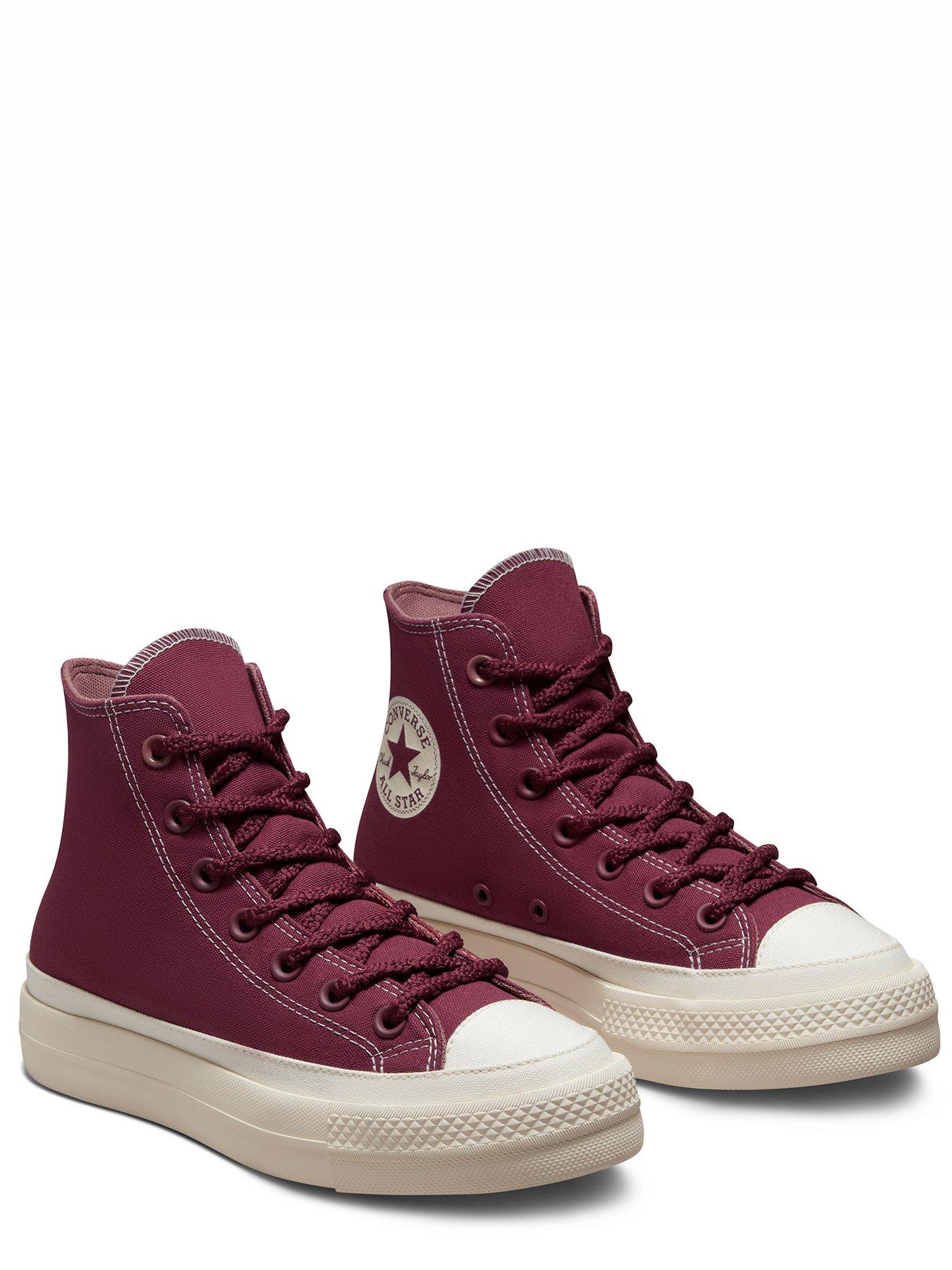 Burgundy chuck taylor high hot sale tops