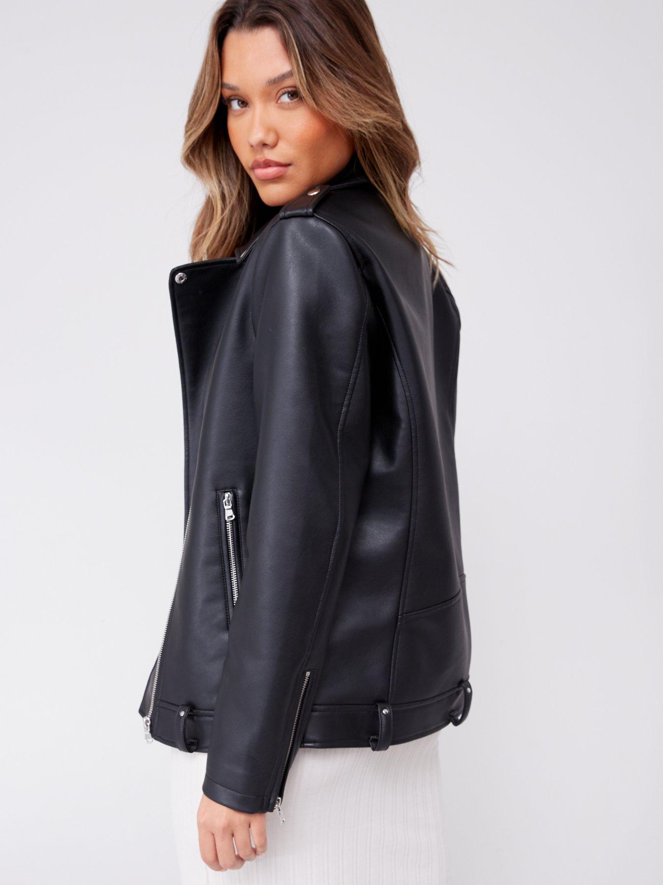 Womens longline deals biker jacket