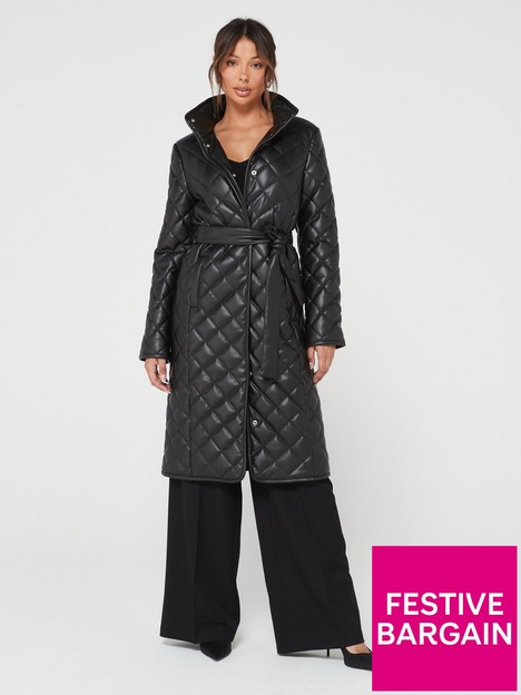 v-by-very-faux-leather-diamond-quilt-longline-coat-black