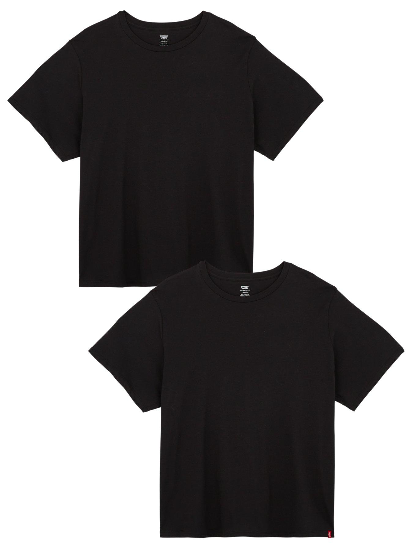 Image 1 of 5 of Levi's Big &amp; Tall Small Logo 2 Pack T-Shirt - Black