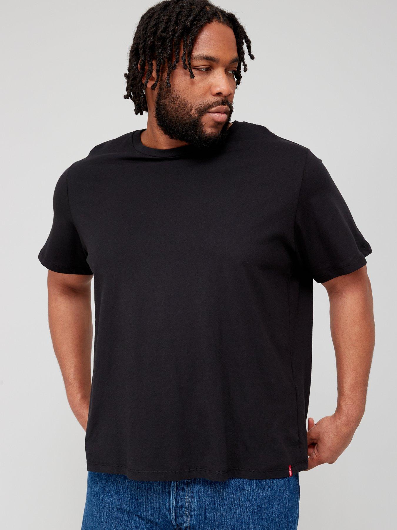Image 2 of 5 of Levi's Big &amp; Tall Small Logo 2 Pack T-Shirt - Black