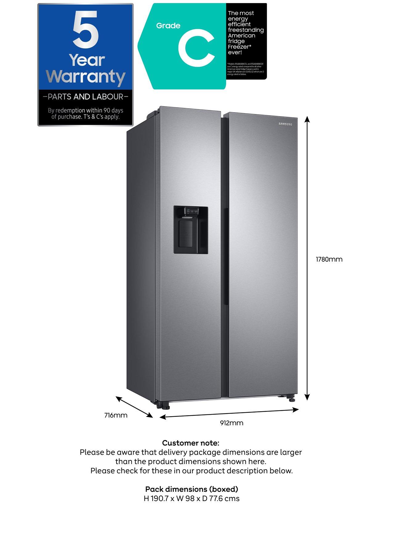 Image 7 of 8 of Samsung Series 8 RS68A884CSL/EU American-Style Fridge Freezer&nbsp;with SpaceMax&trade; Technology - C Rated -&nbsp;Silver