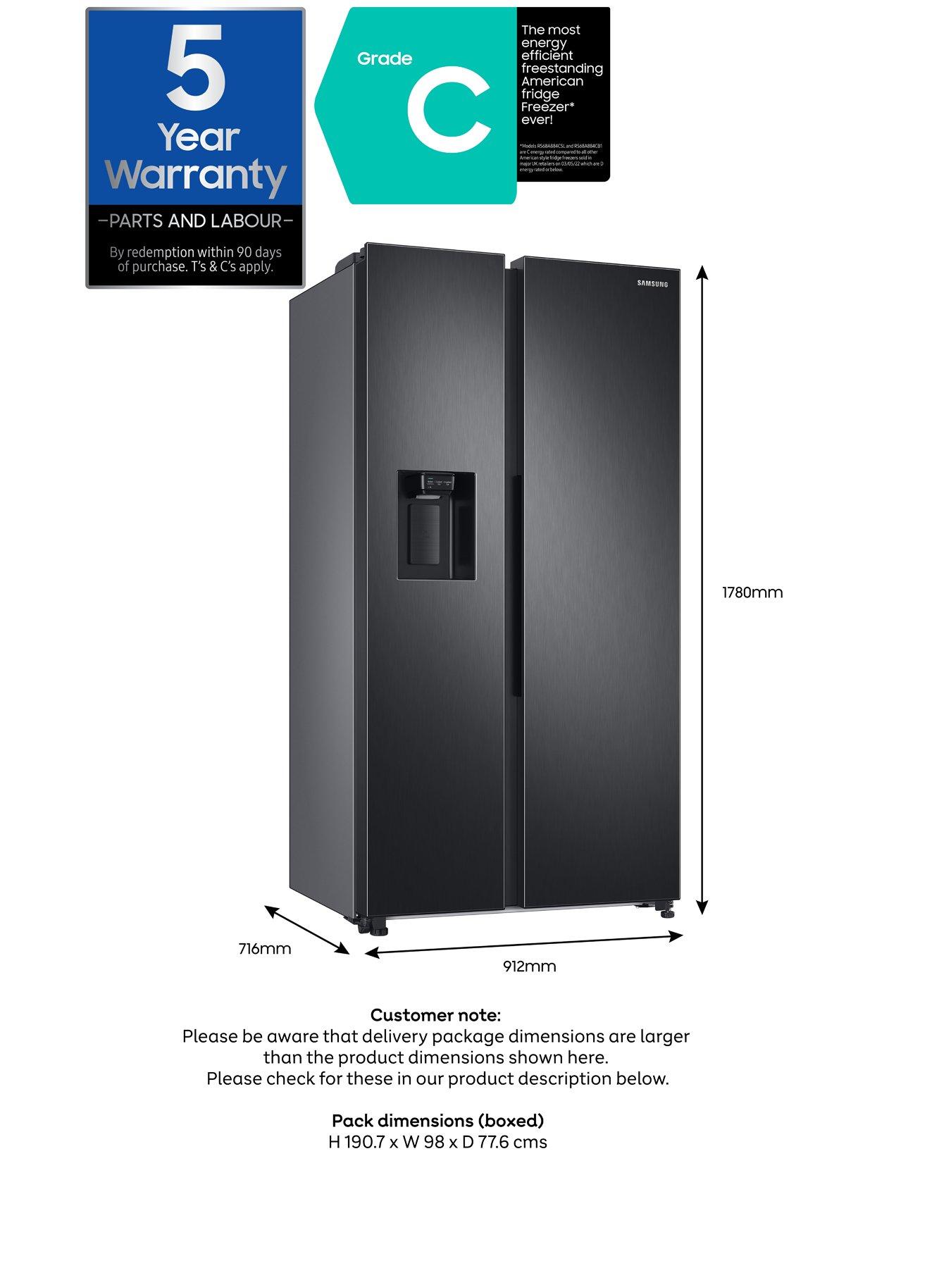 Image 7 of 8 of Samsung Series 8 RS68A884CB1/EU American-Style Fridge Freezer with SpaceMax&trade; Technology - C Rated -&nbsp;Black Stainless Steel
