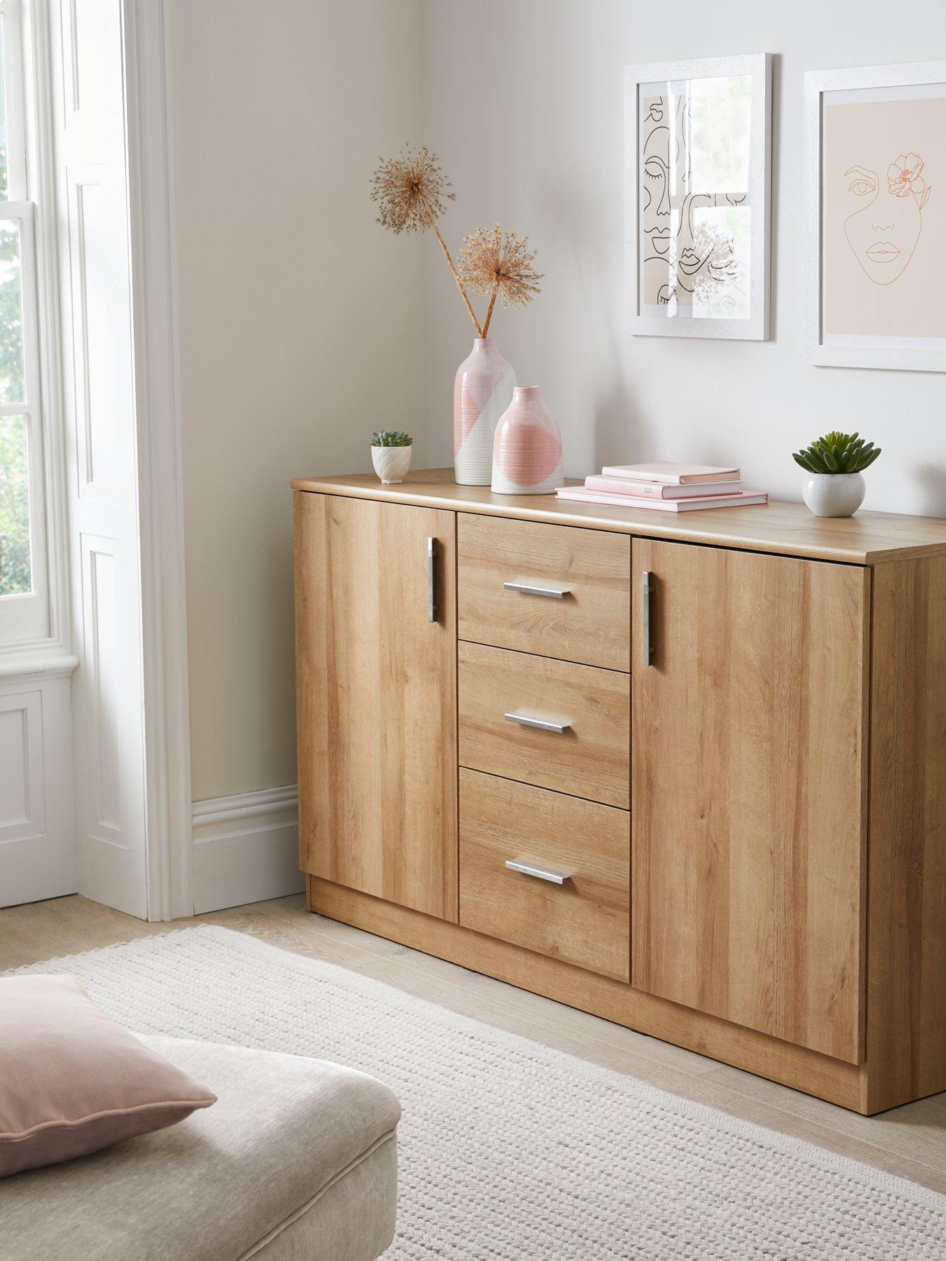 The Very Collection Panama 2 Door, 3 Drawer Sideboard - Dark Oak - FSC® Certified