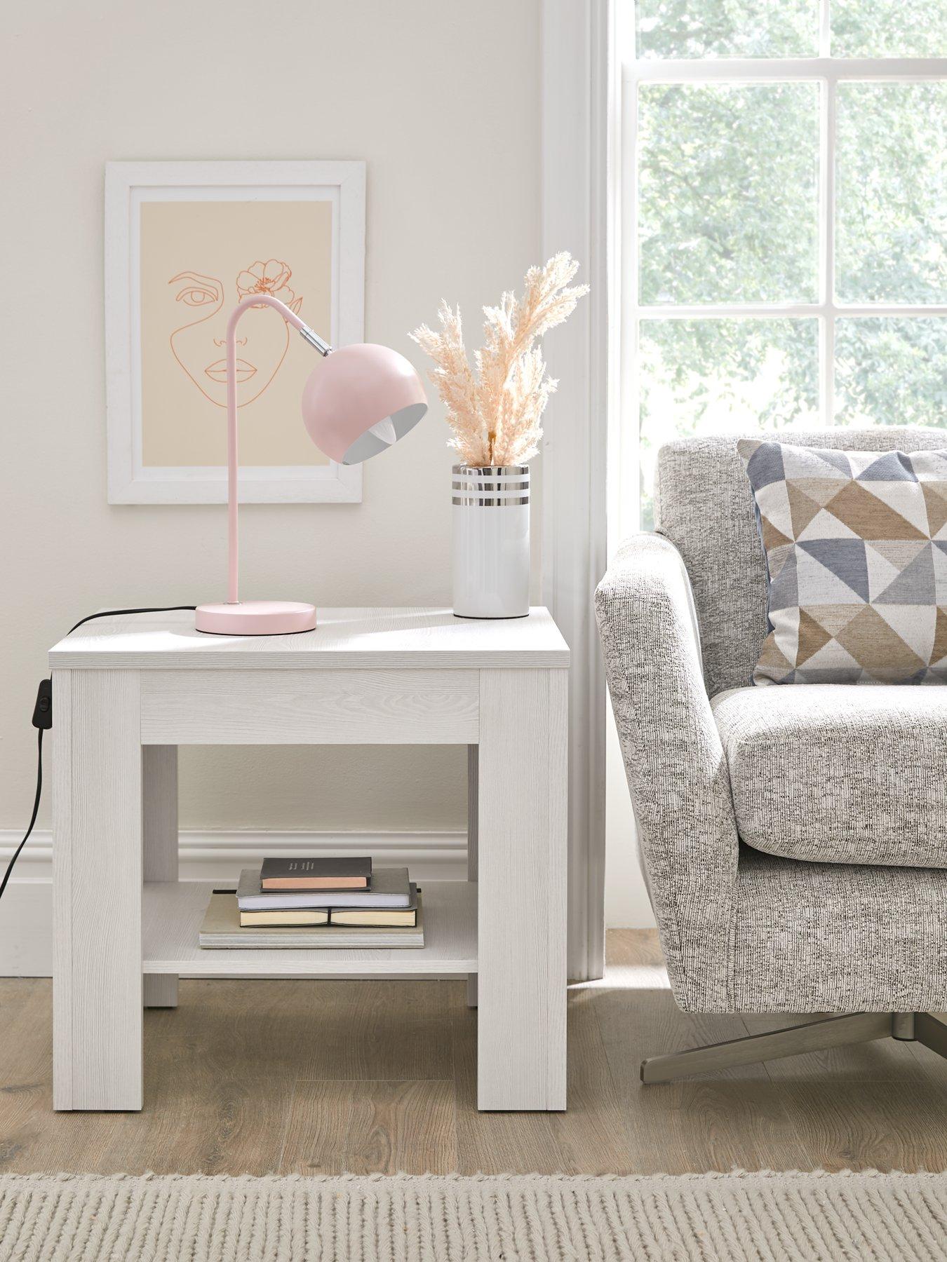 White and deals oak lamp table