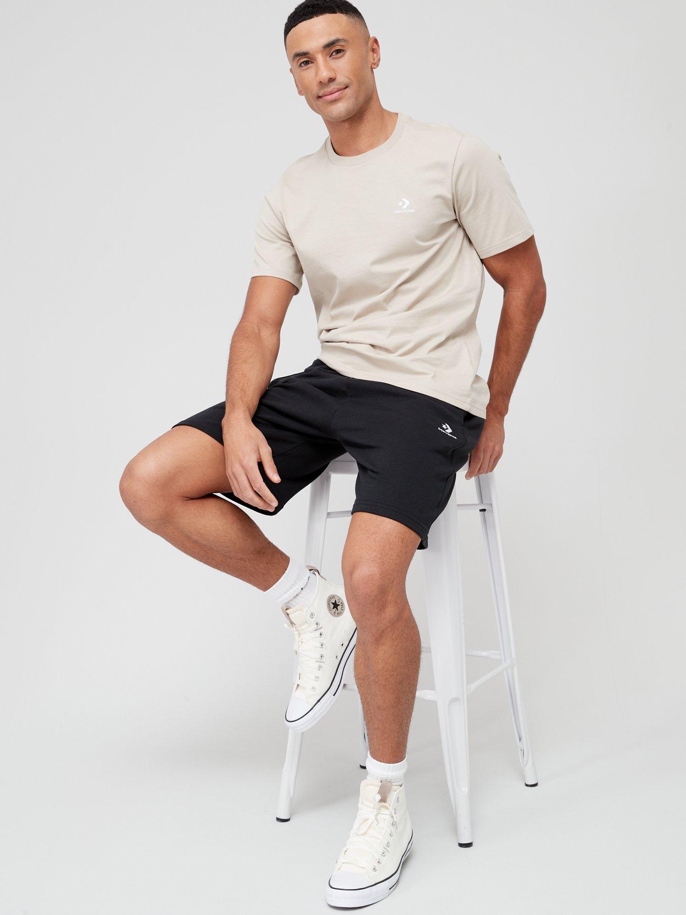 Image 4 of 4 of Converse Star Chevron Fleece Shorts - Black