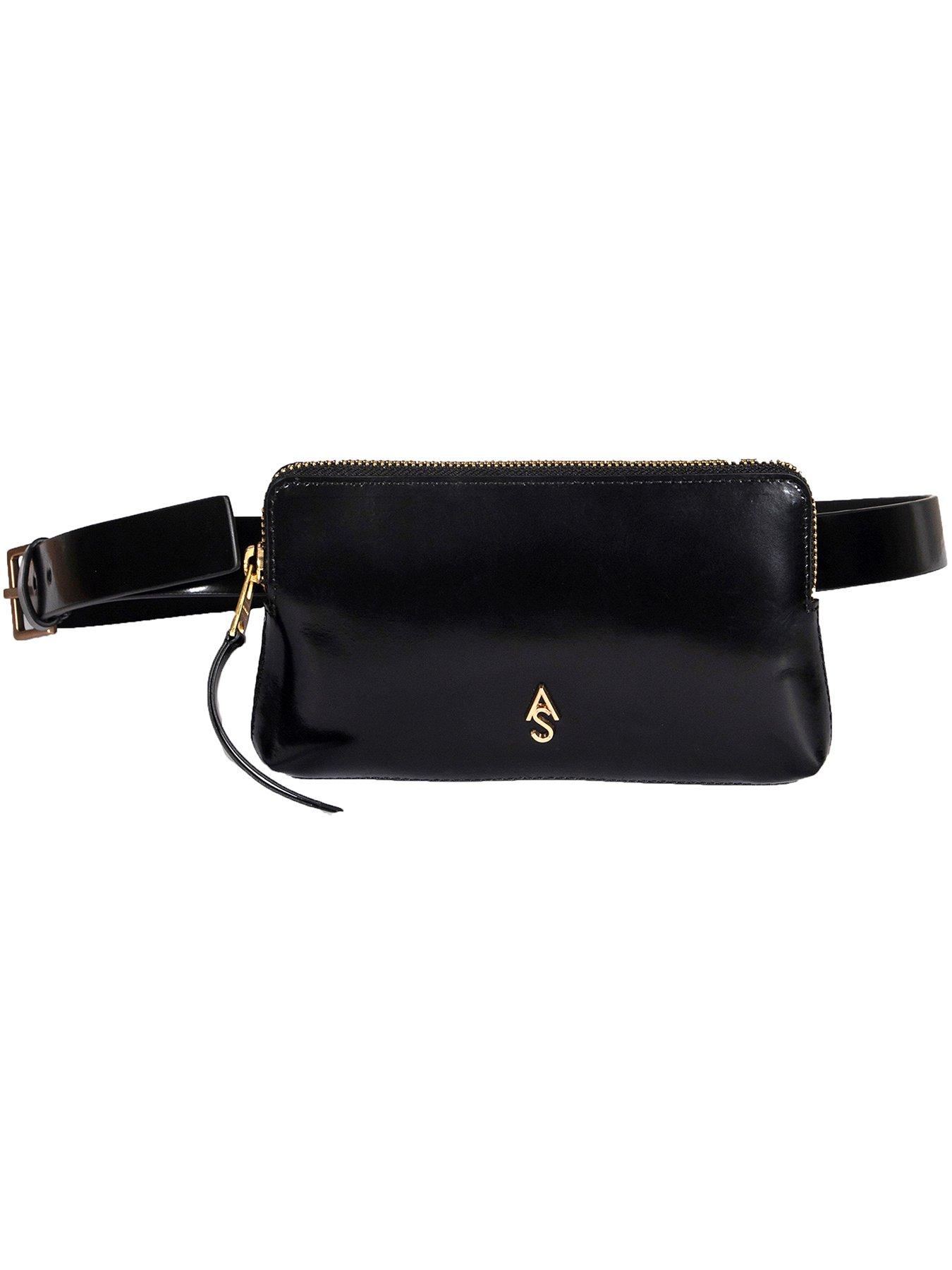 AllSaints Belt Bag Fanny Pack buy Black Leather S/M